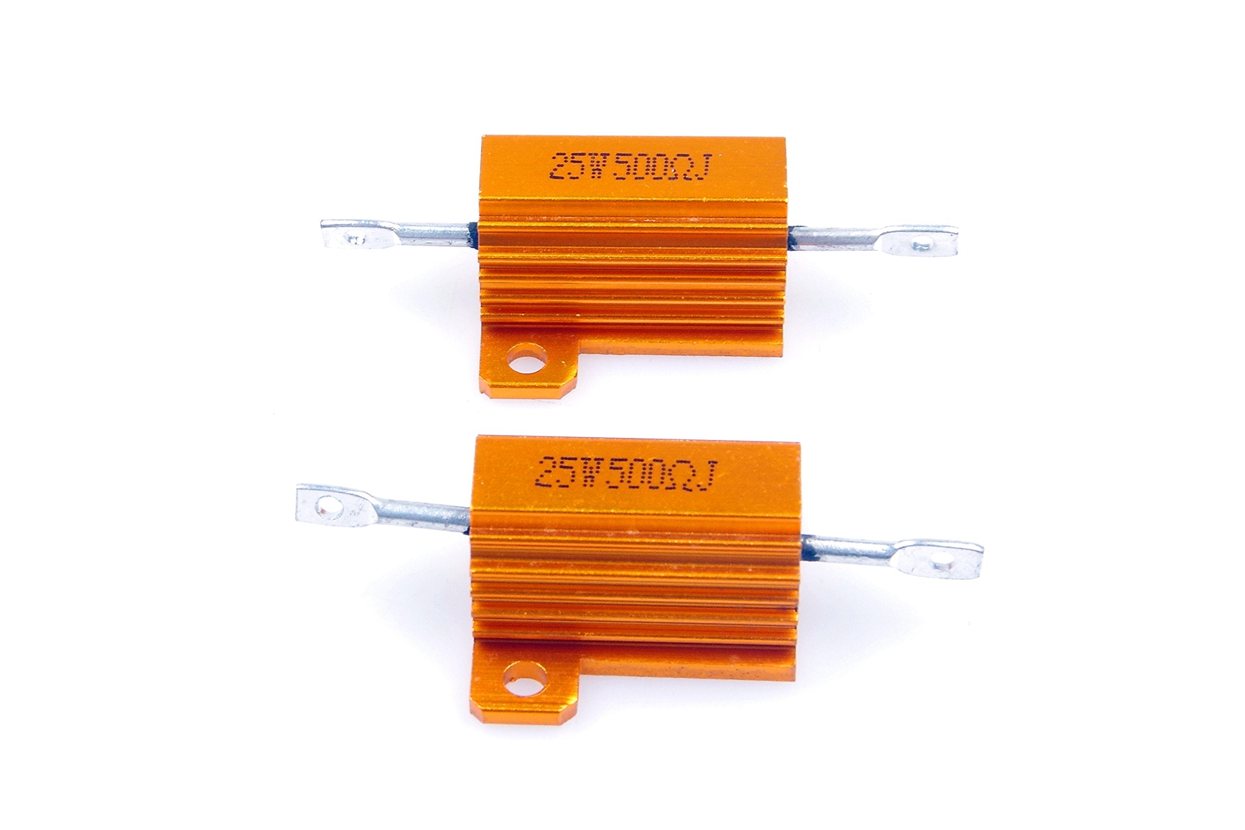 Lm Yn 25 Watt 500 Ohm 5% Wirewound Resistor Electronic Aluminium Shell Resistor Gold (Pack Of 2)