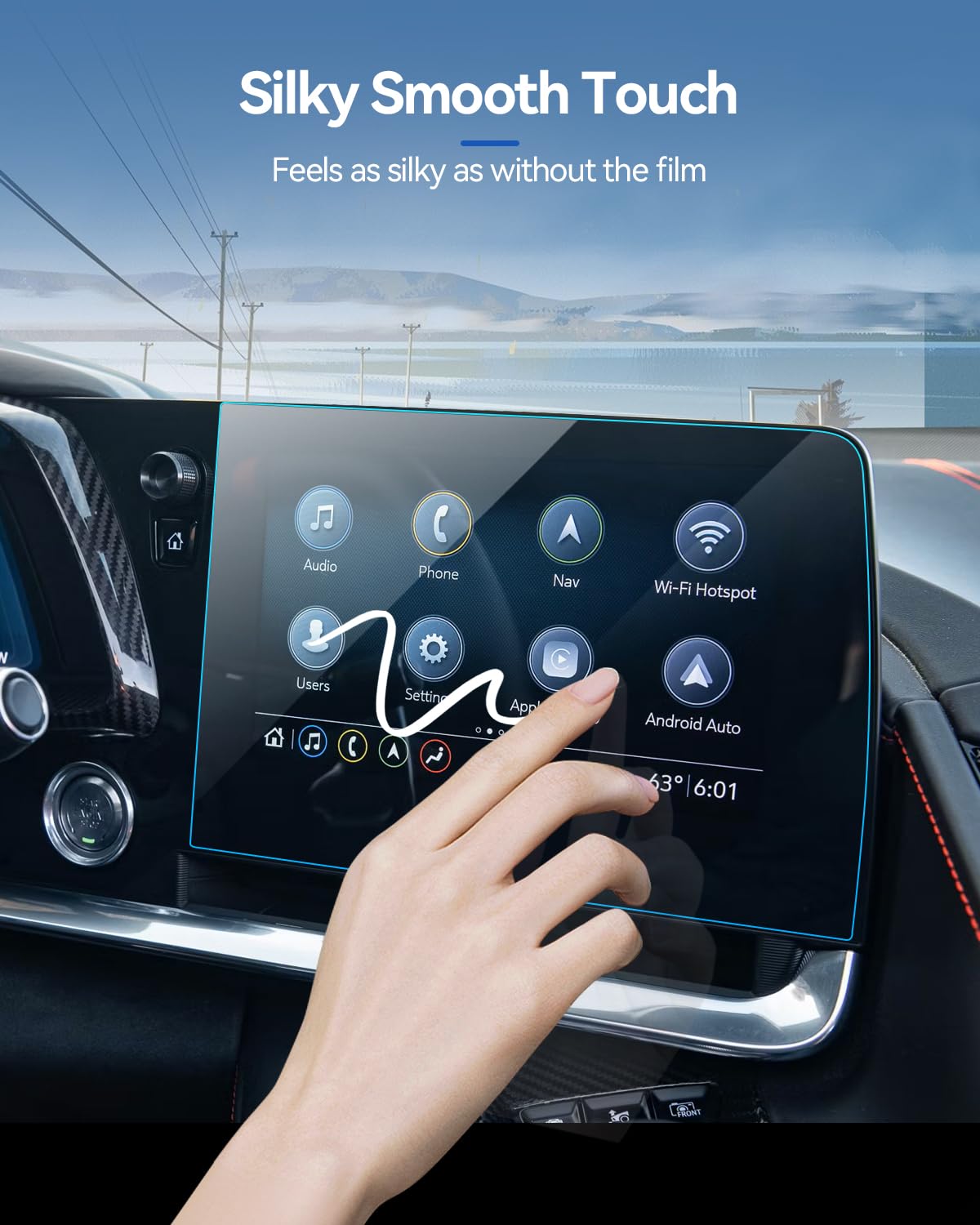 Lantu 2Pcs Car Screen Protector For 2022 2023 2024 Chevrolte Corvette C8 Accessories Navigation Nano Touchscreen Protector Film
