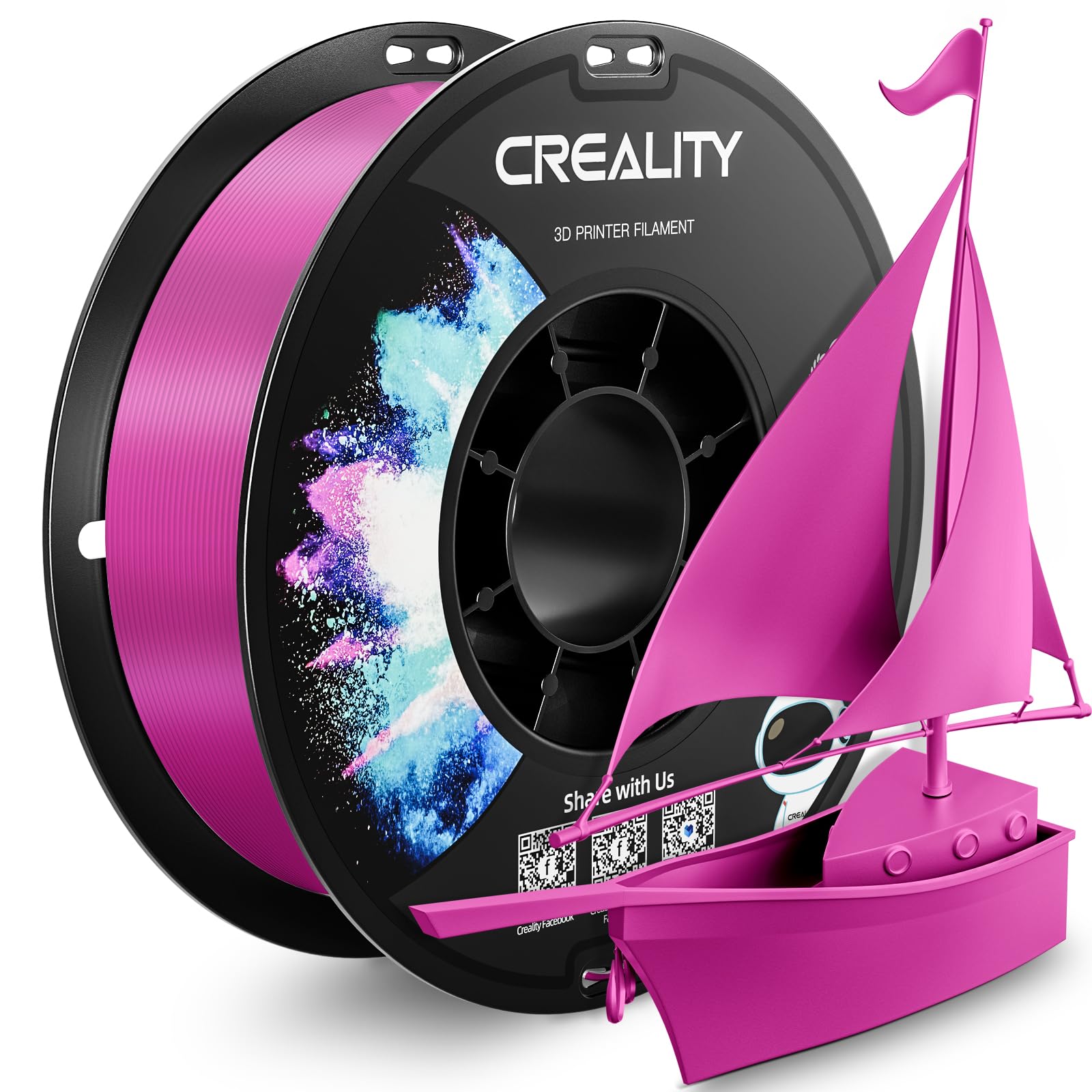 CREALITY PETG Filament 1.75mm 3D Printer Filament, 1kg (2.2lb) Neatly Wound Spool, Dimensional Accuracy 0.03mm, 2025 Latest Batc