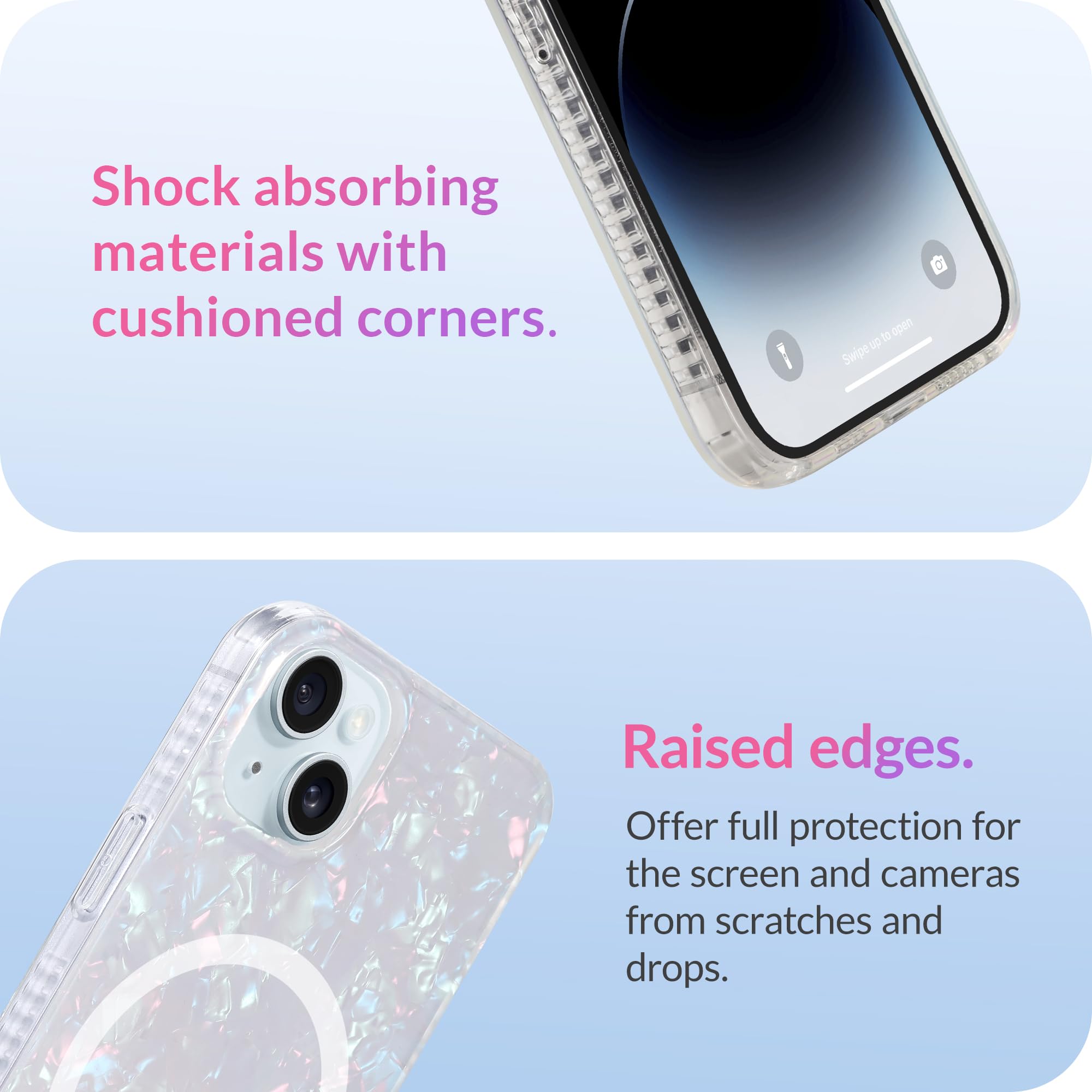 Lonli Hue   For Iphone 15 Case [Compatible With Magsafe]   White Pearl Tort   [10Ft Droptection] [4 Airbag Cushioned Corners]