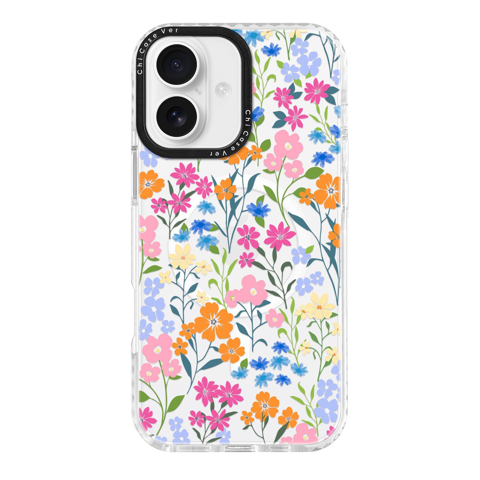 ChiCaseVer for iPhone 17 Case, Whimsical Colorful Wildflower Floral Pattern, Spring Garden Soft Slim TPU Compatible with MagSafe