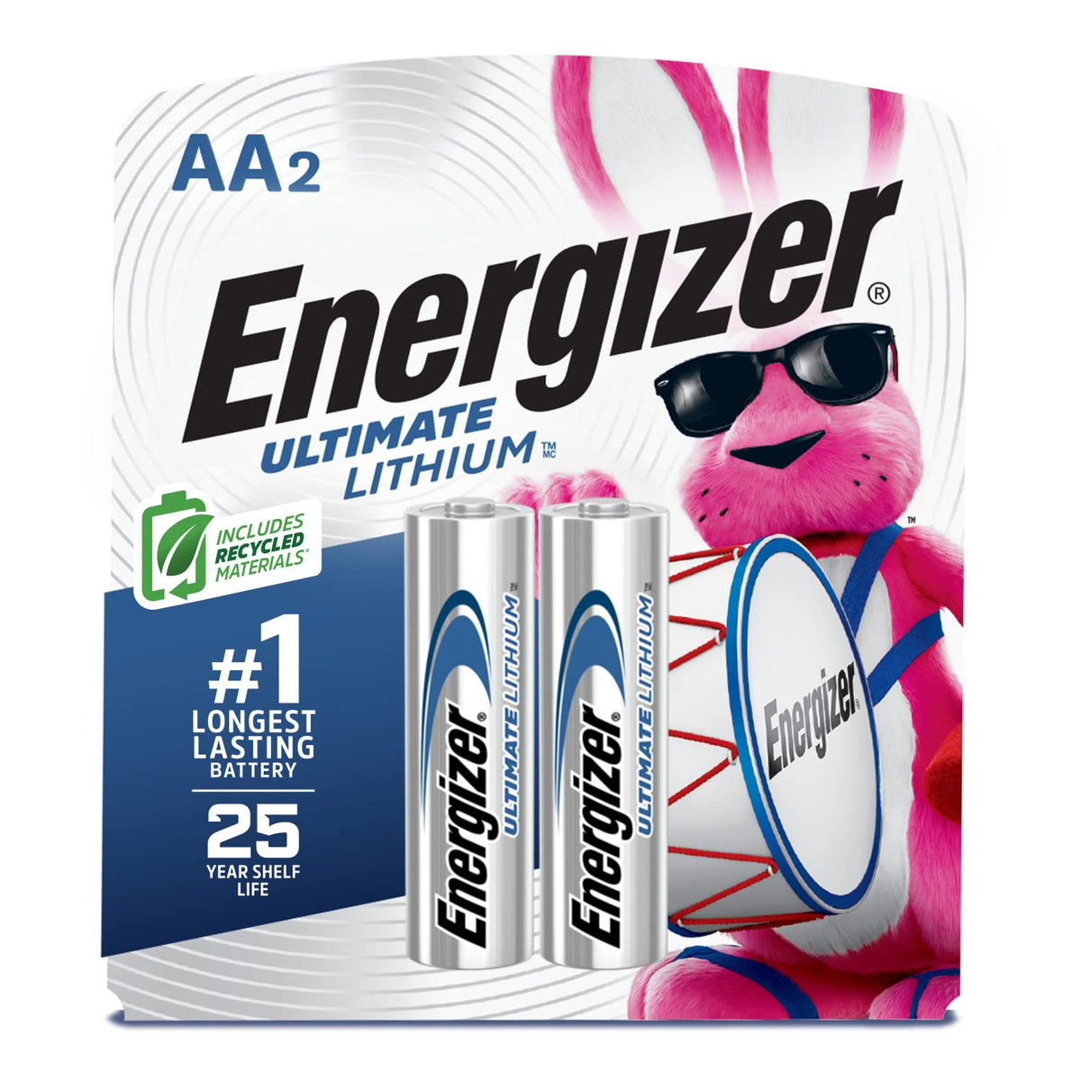 Energizer Aa Lithium Batteries, World'S Longest Lasting Double A Battery, Ultimate Lithium (2 Battery Count)   Packaging May Var
