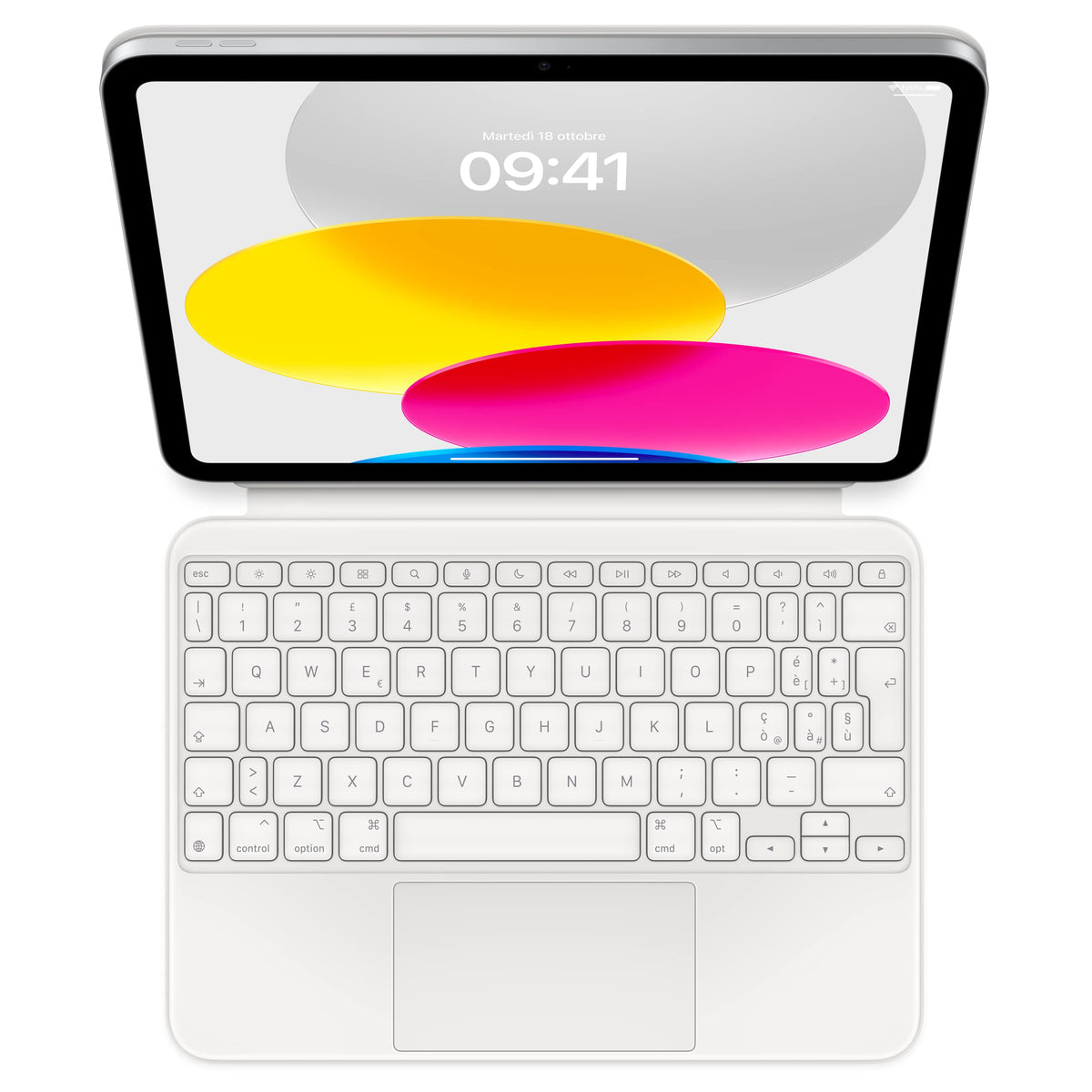 Apple Magic Keyboard Folio: iPad Keyboard and case for iPad (10th Generation), Detachable Two-Piece Design That attaches magnetically, Built-in trackpad, Italian – White