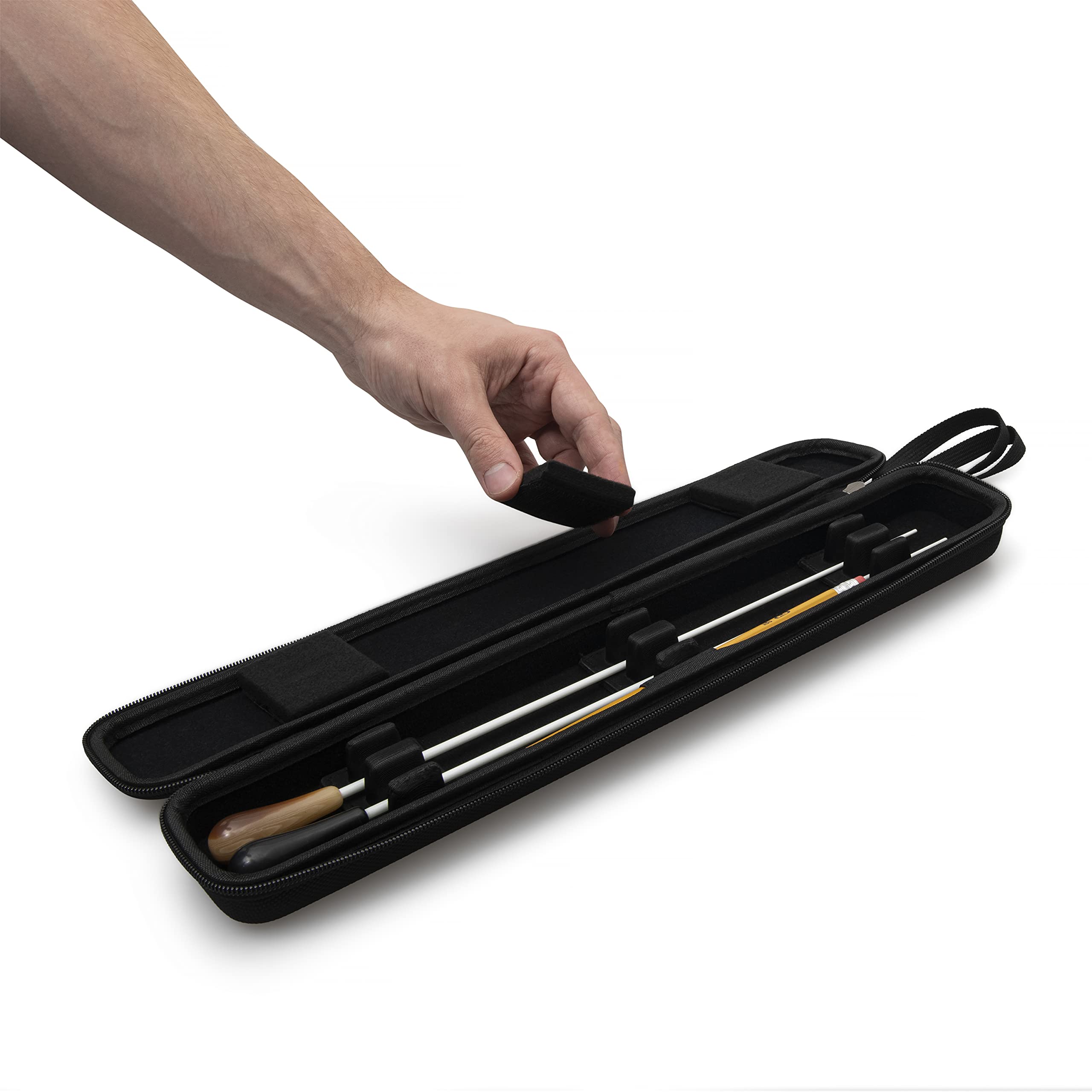 Magerdy Fields Conducting Baton Case - Holds 2 Conductor Batons Up To 16 Inches - With Carrying Strap And 2 Metal Bookmarks - Ad