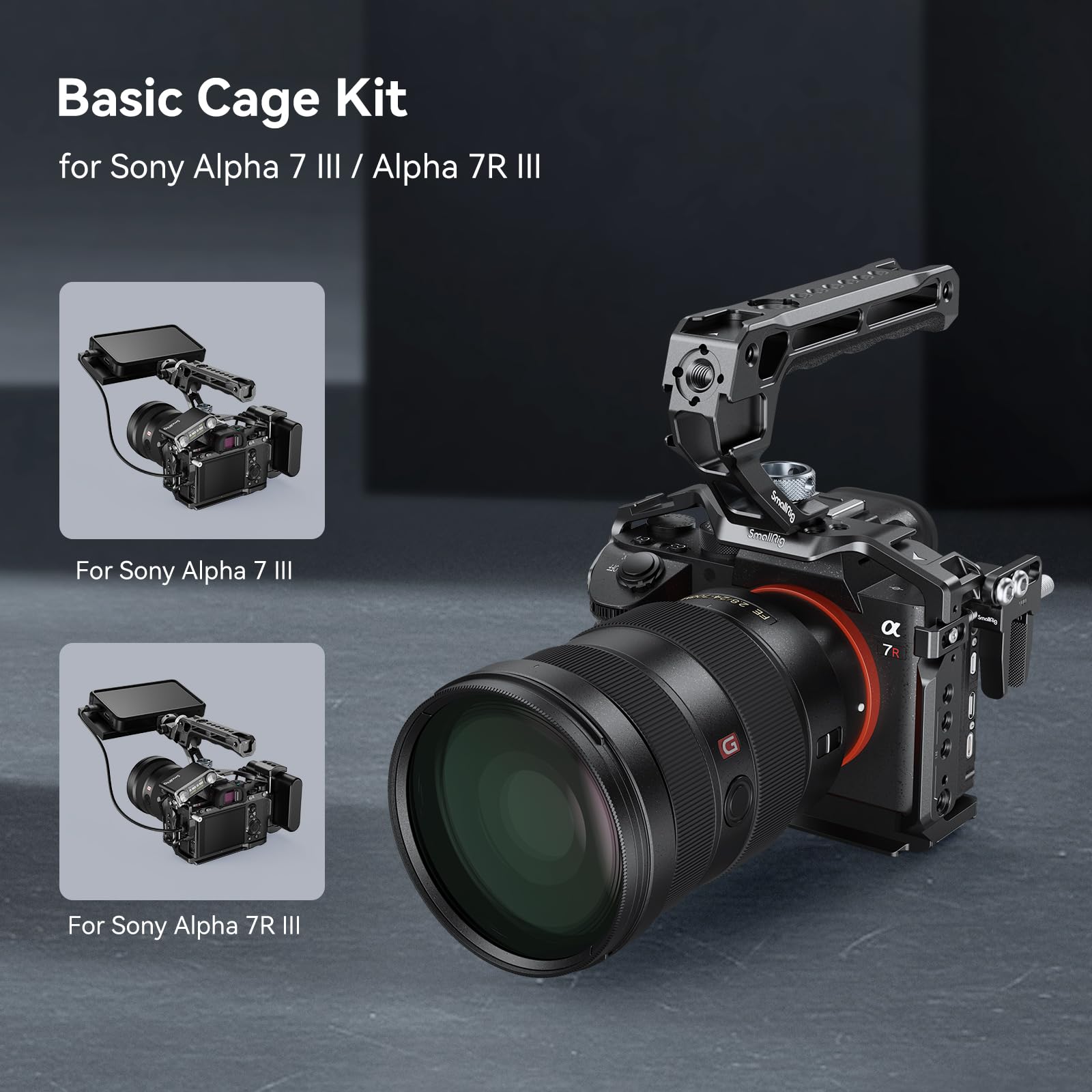 Smallrig A7 Iii / A7R Iii Camera Cage Kit For Sony Alpha 7 Iii/Alpha 7R Iii, Full Cage With Top Handle For Arri And Cable Clamp,