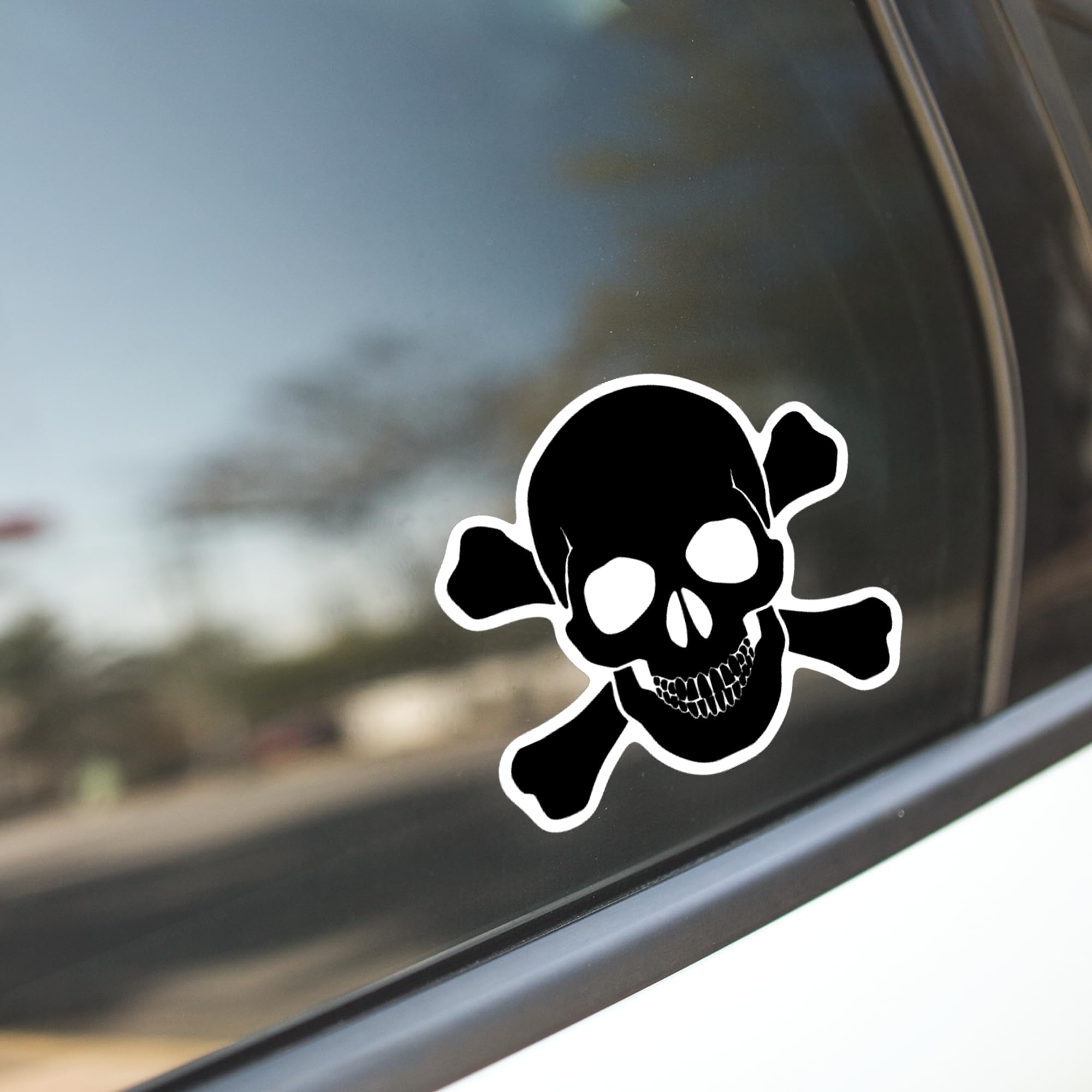 Skull And Cross Bones Vinyl Decal Sticker | Cars Trucks Vans Walls Laptops Cups | Black | 5.5 Inches | Kcd1277