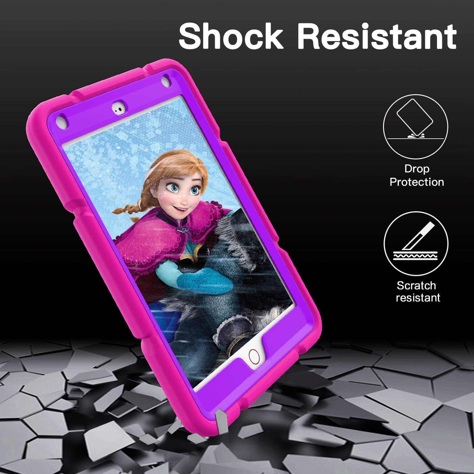 Grifobes For Ipad Mini 5 Case, For Ipad Mini 4 Case For Kids, Shockproof Rugged Cover With Stand For Ipad Mini 5Th/4Th Generatio