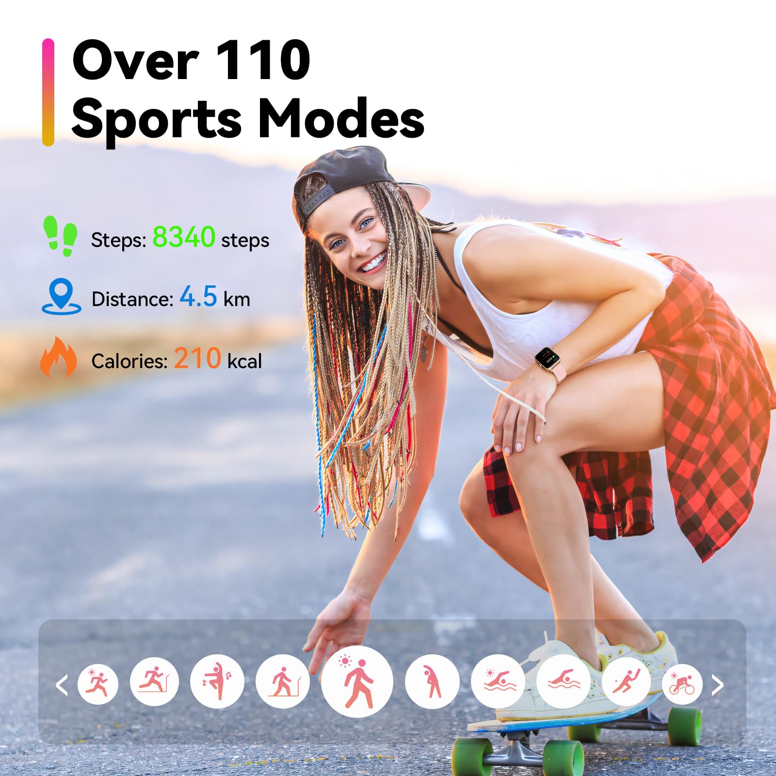 Enomir Smart Watch For Men Women, Alexa Built-In Fitness Tracker With Call Function & 2025 Upgraded 1.8 '' Hd Anti-Fall Screen,