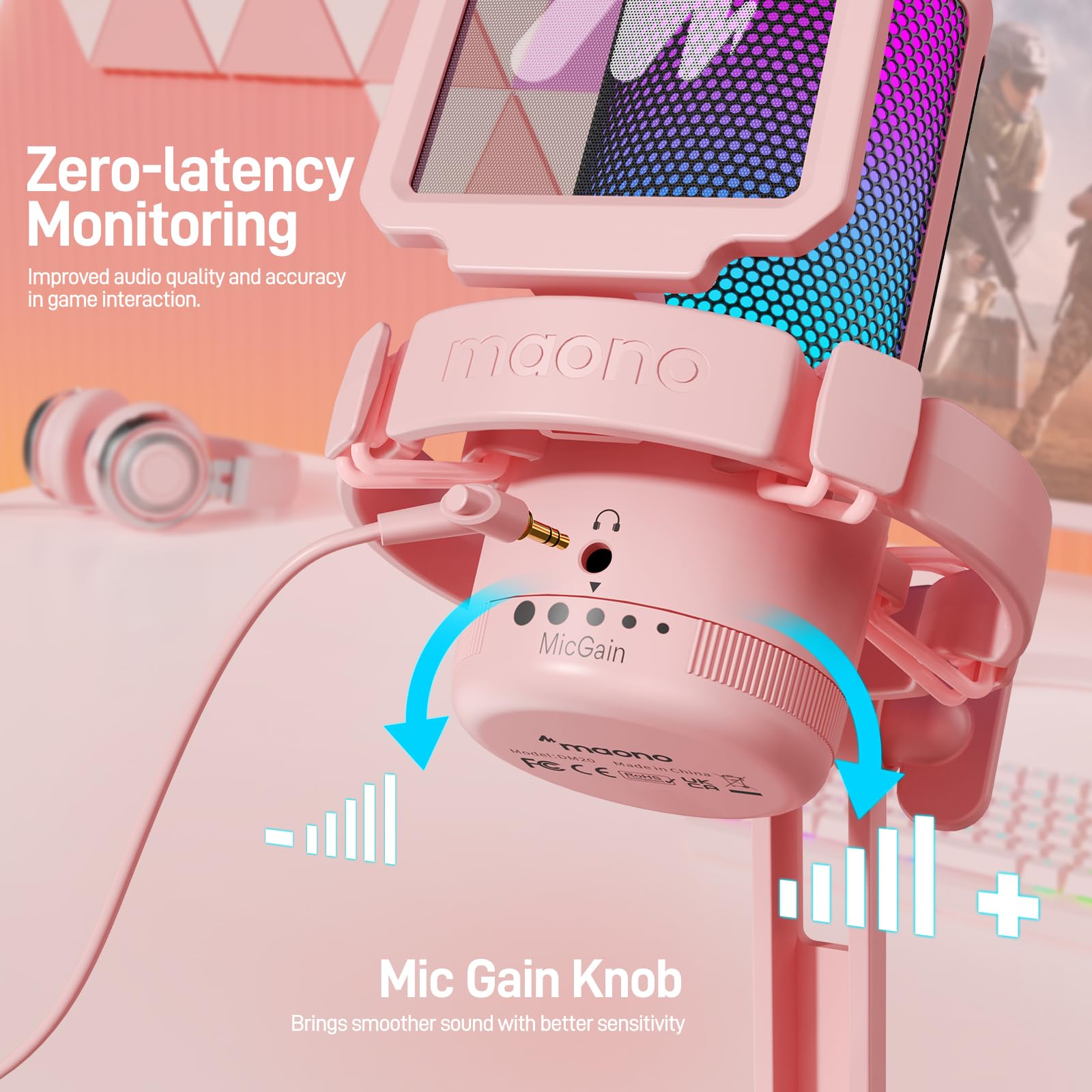Maono Gaming Microphone With Noise Cancellation, Usb Condenser Mic For Streaming, Podcast, Twitch, Youtube, Discord, Pc Desktop