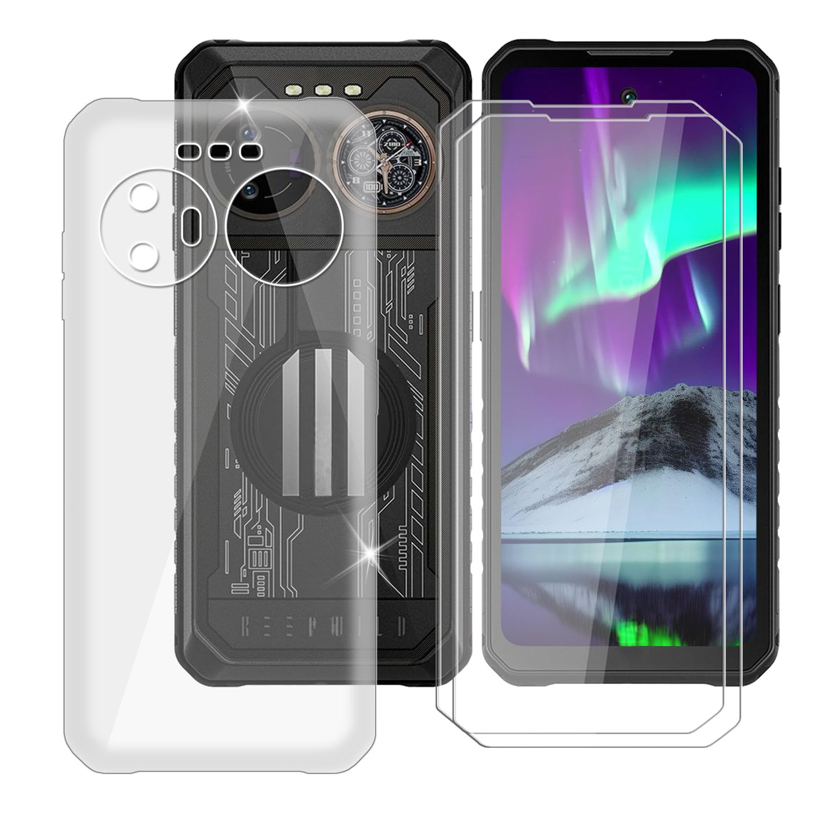 Ikiiqii Cover For Iiif150 B2 Ultra (6.78'') + Screen Protector(2 Pack), Shockproof Cover Bumper Shell Anti Scratch Clear Case + 