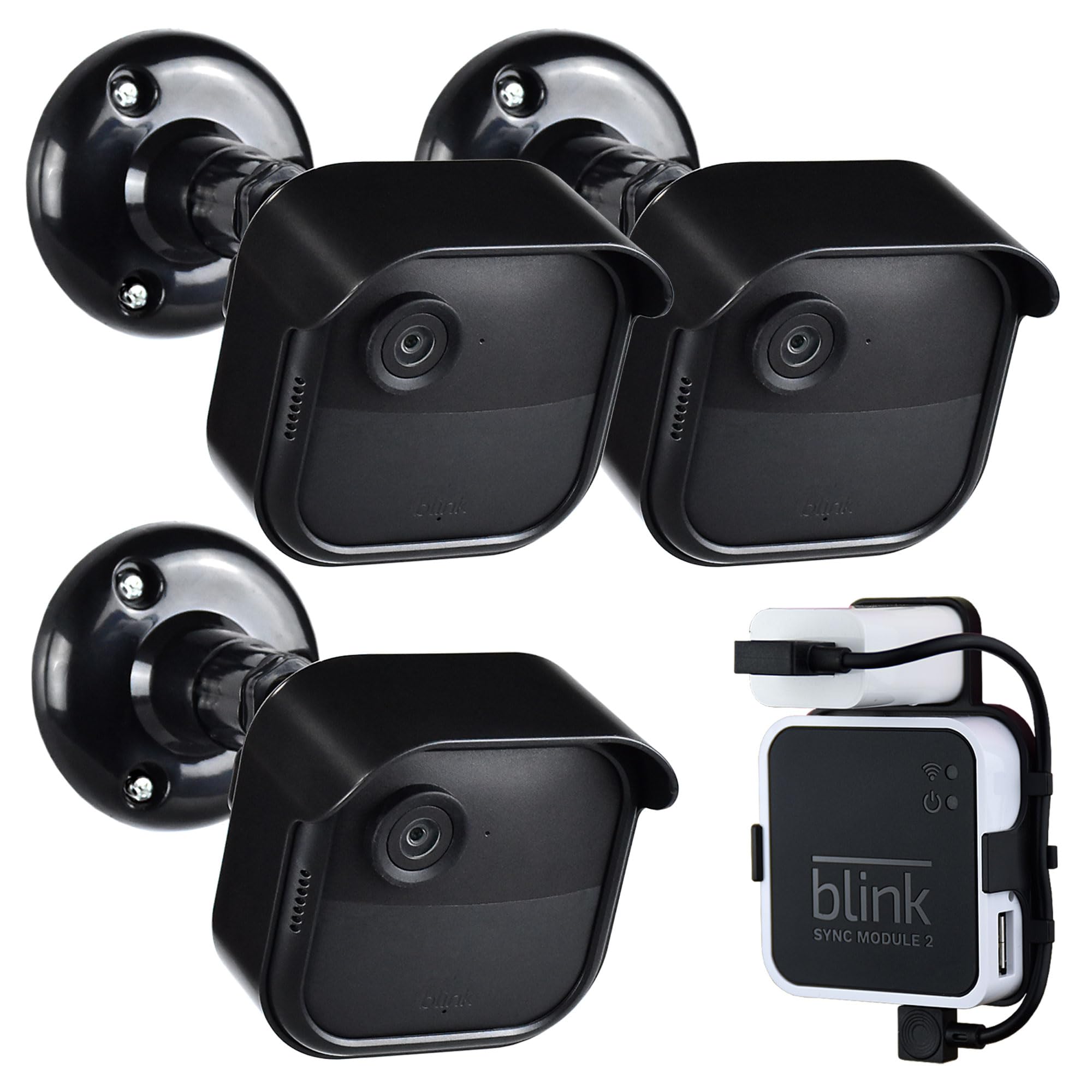 All New Blink Outdoor 4Th Gen Camera Mounting Brackets,3 Pack Weatherproof Protective Housing And 360 Degree Adjustable With Sync Module Wall Mount (Blink Camera Is Not Included)