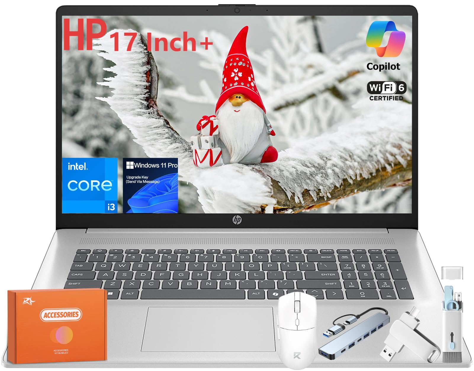 HP 2025 17.3 Inch Laptop Business & Student Compurter, Intel 8-Core Processor, 32 GB RAM, 2 TB SSD, 17.3 HD+ IPS Anti-Glare Disp