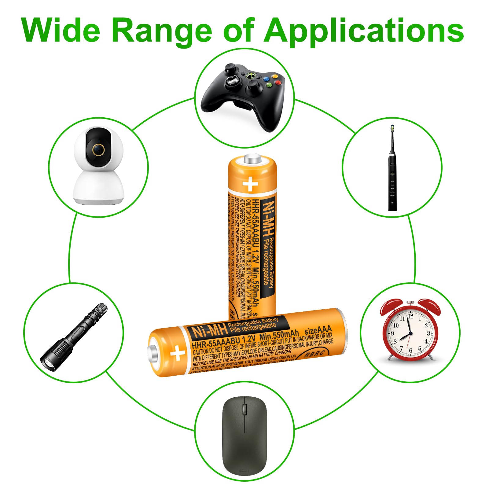 Triangle Power 8 Pack Hhr 55Aaabu Ni Mh Rechargeable Battery 550Mah Aaa 1.2V Batteries For Panasonic Cordless Phones