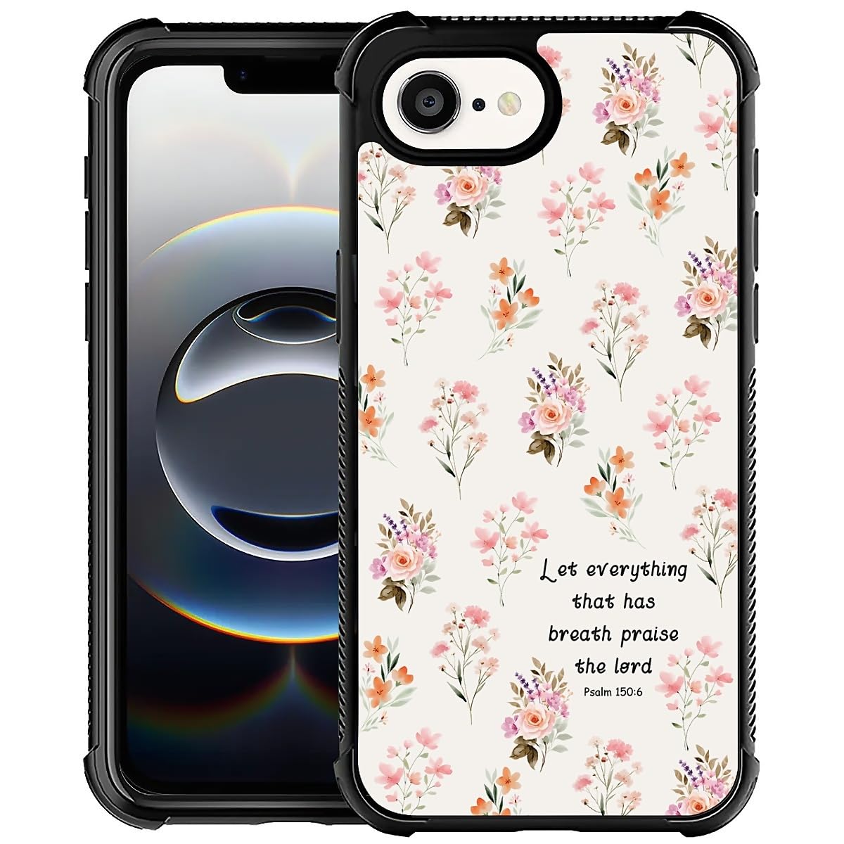 Deaorew for iPhone 16E Case | Classic Slim Cover Design | Flowers Bible Scripture