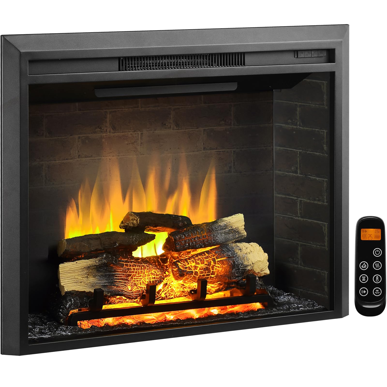 LegendFlame Carl 35 W Electric Fireplace Insert (EF264), Fireplace Heater 750/1500W, Fire Crackling Sound, Remote Control