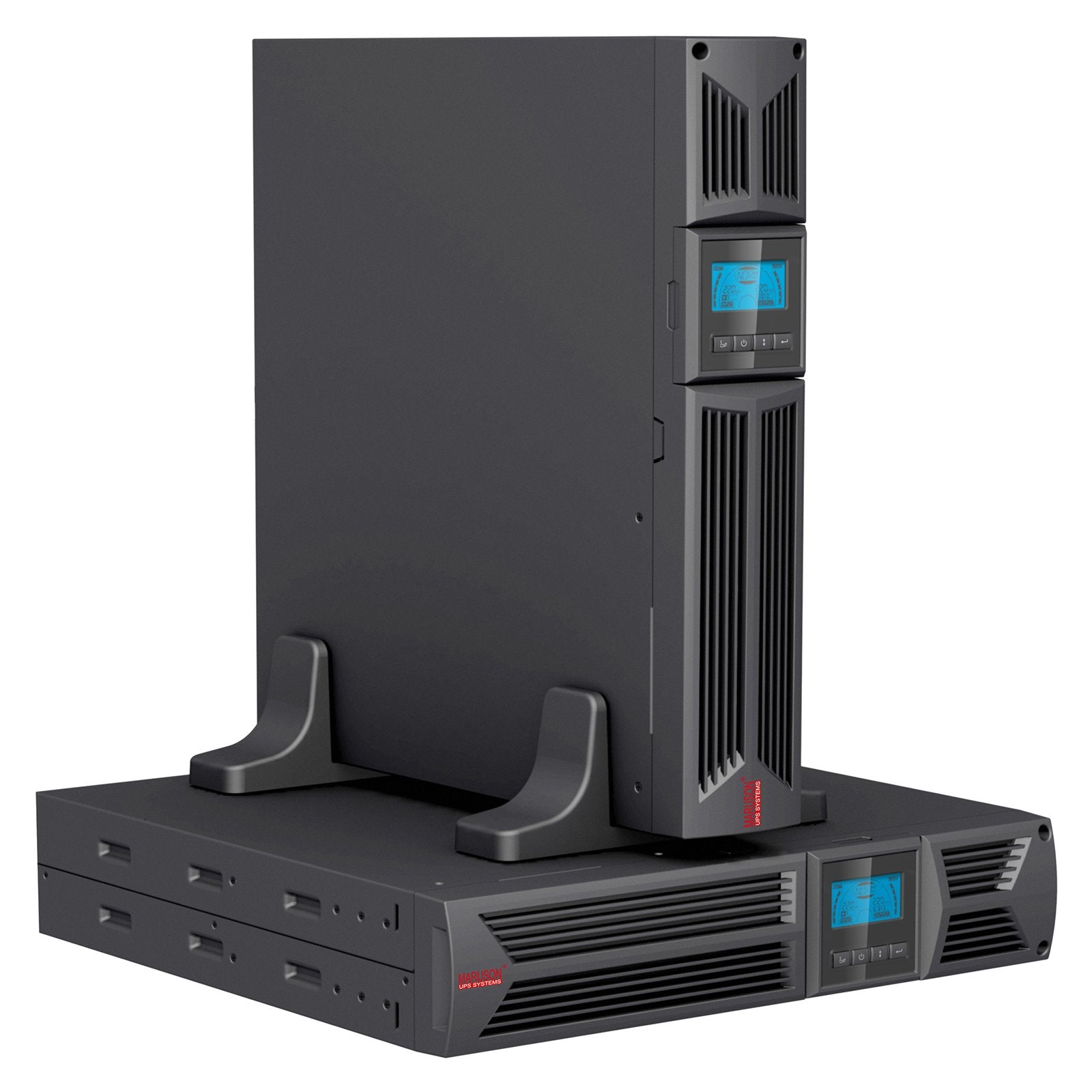 MARUSON 1500VA/1350W True Sine Wave UPS, 8 Outlets, AVR, 2U Rack/Tower, Uninterruptible Power Supply Battery Backup, TUV Certifi