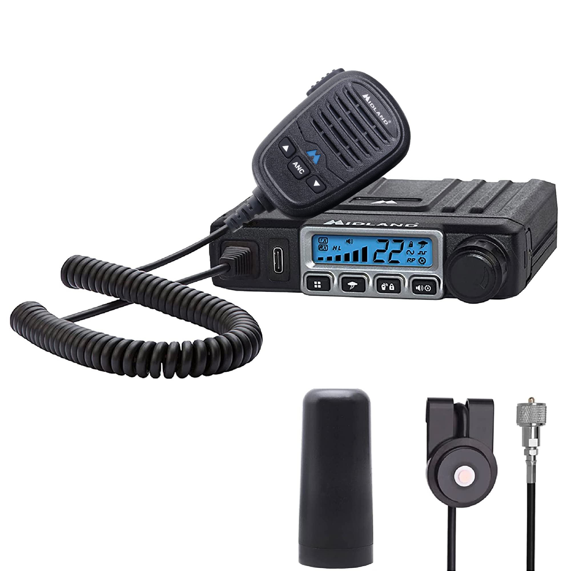 Midland   Mxt115Vp3 15 Watt Gmrs Micromobile Two Way Radio   Off Roading Outdoor Farm   Extended 3Db Gain Universal Lip Mount An