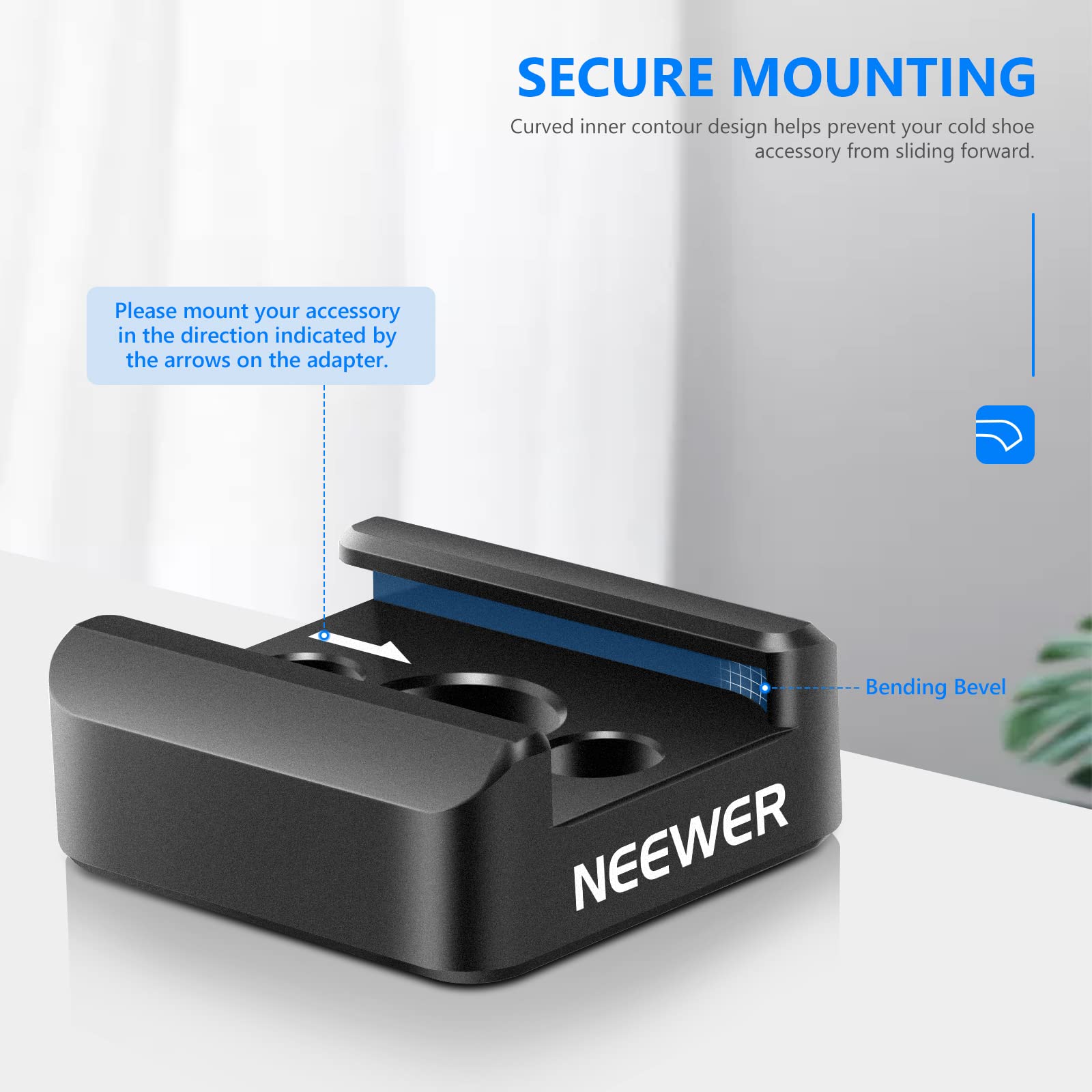 Neewer 2 Pack Cold Shoe Mount Adapter, Cold Shoe Bracket With 1/4'' Thread, Compatible With Smallrig Dslr Camera Cage Microphone