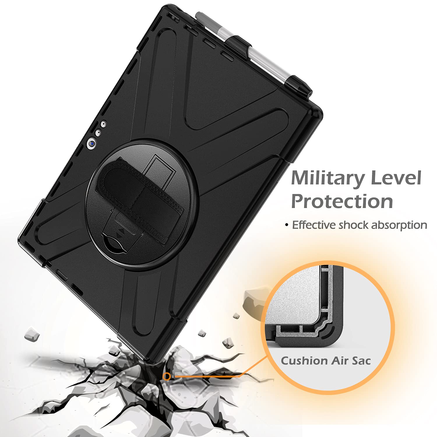 Rantice Case For Microsoft Surface Pro 7 Plus/Pro 7/Pro 6/Pro 5/Pro 4/Pro Lte, Heavy Duty Rugged Shockproof Drop Protection Case