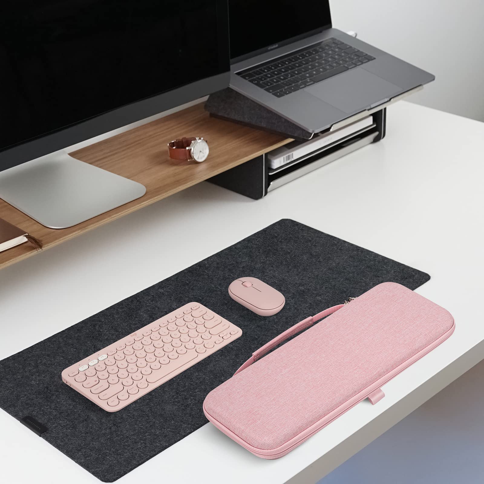 Geekria Hard Shell Travel Carrying Case, Compatible With Logitech K380/K380S Keyboard +M350/M350S Mouse, Pebble 2 Combo, Protect