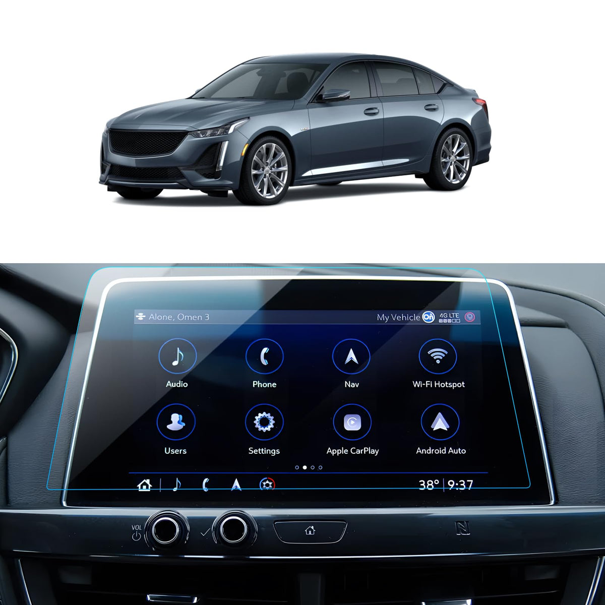 Lantu Car Screen Protector For 2024 2023 2022 2021 2020 Cadillac Ct5 Luxury Premium Sport Ct5-V Accessories Navigation Touchscre