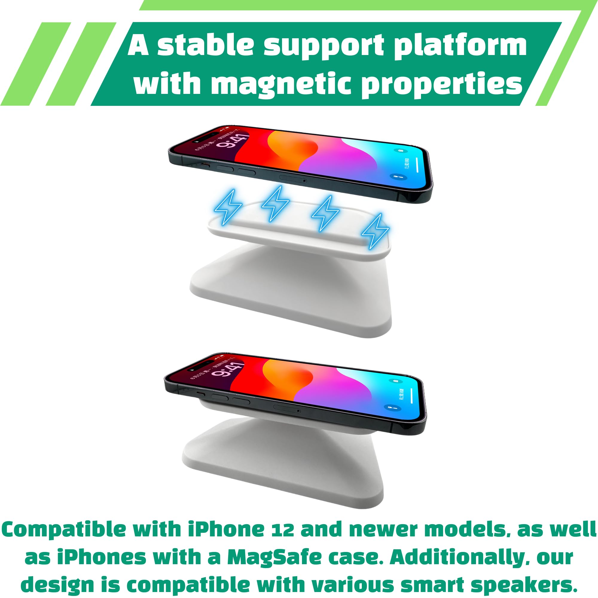 Sintron Adjustable Magnetic Stand Mount White For Sh?W 8 3Rd Gen, Smart Display Stand Holder With 360 Degree Rotation, Swivel &