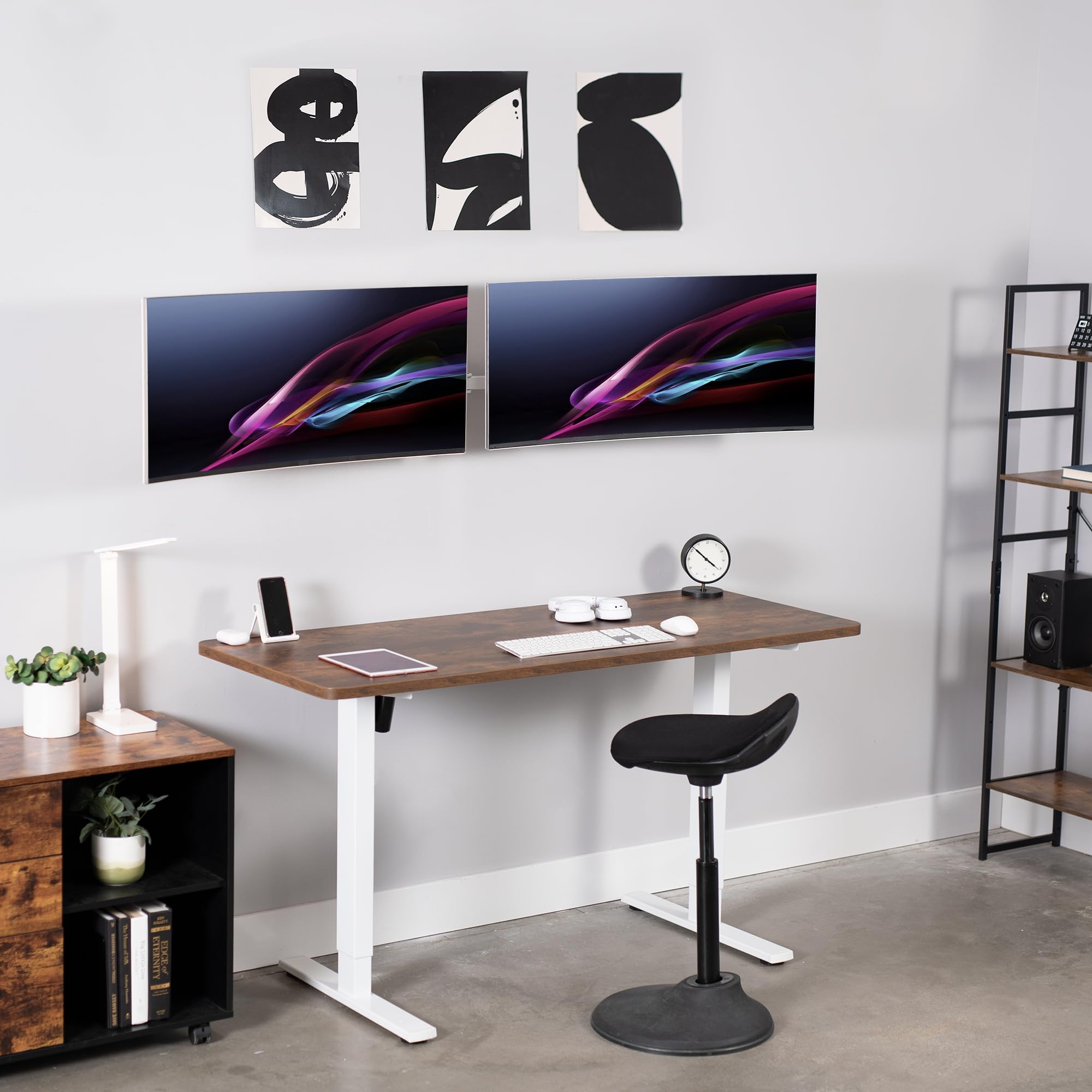 VIVO Premium Dual Ultra Wide LCD LED 27 to 38 inch Monitor Wall Mount, Heavy Duty, Telescoping Arms, Flush Wall Setup, Fits 2 Screens, White, MOUNT TS38W