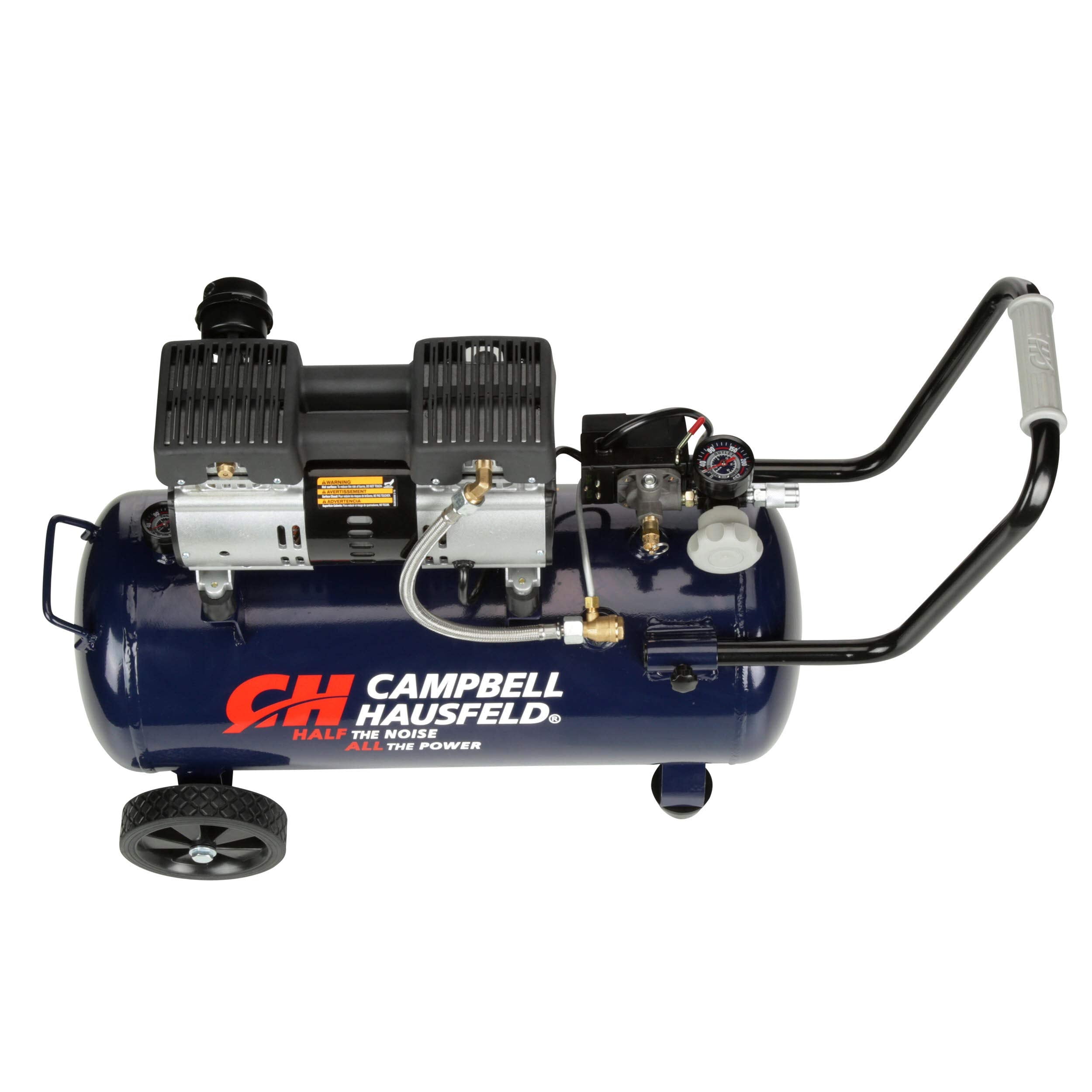 Campbell Hausfeld 8 Gallon Air Compressor, 65Db Quiet Portable Air Compressor, 120V, 125 Max Psi Oil And Maintenance Free Pump