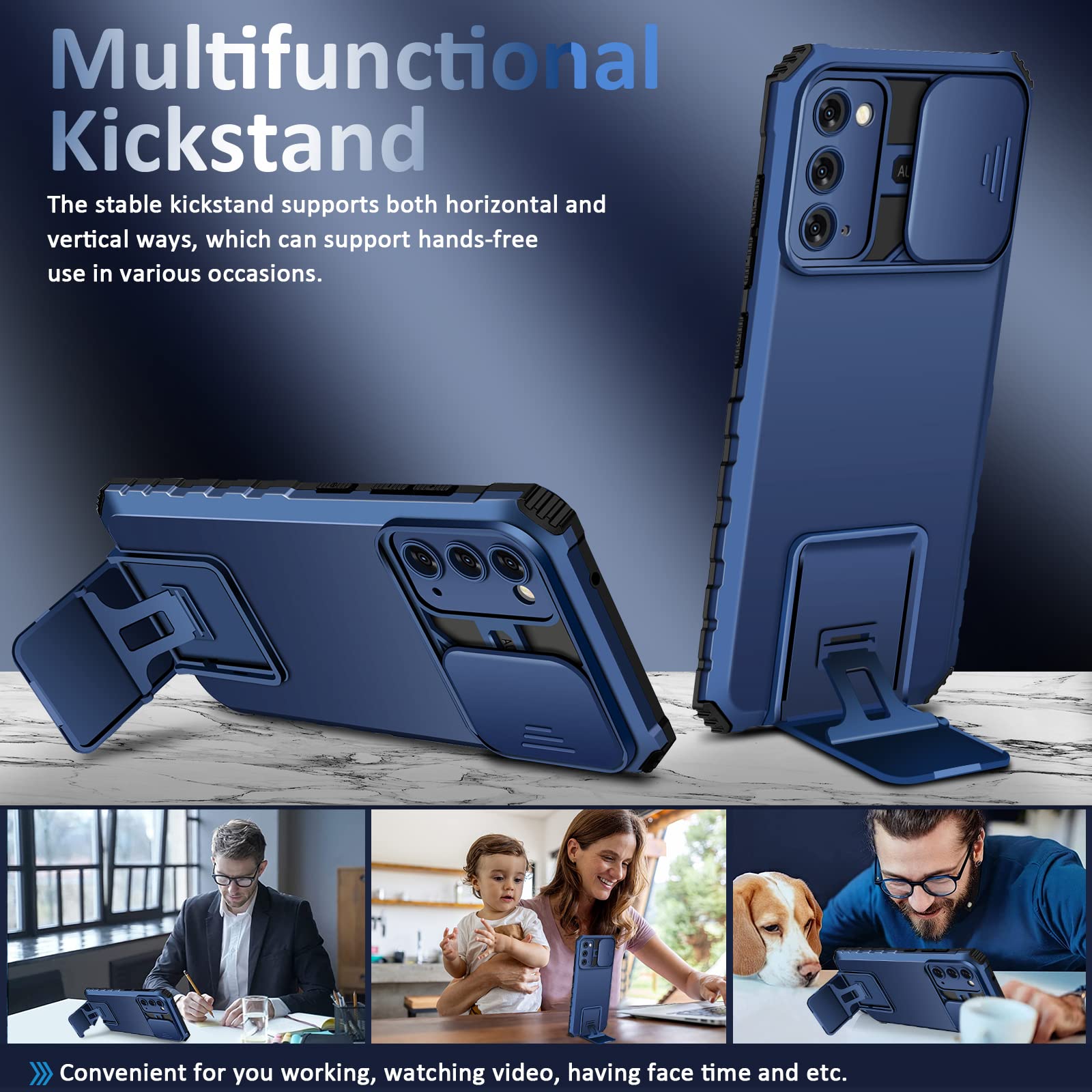 Galaxy S20 Fe Case Compatible With Samsung Galaxy S20 Fe 5G [2020 Version], Slide Camera Cover, Military Grade Shockproof Phone