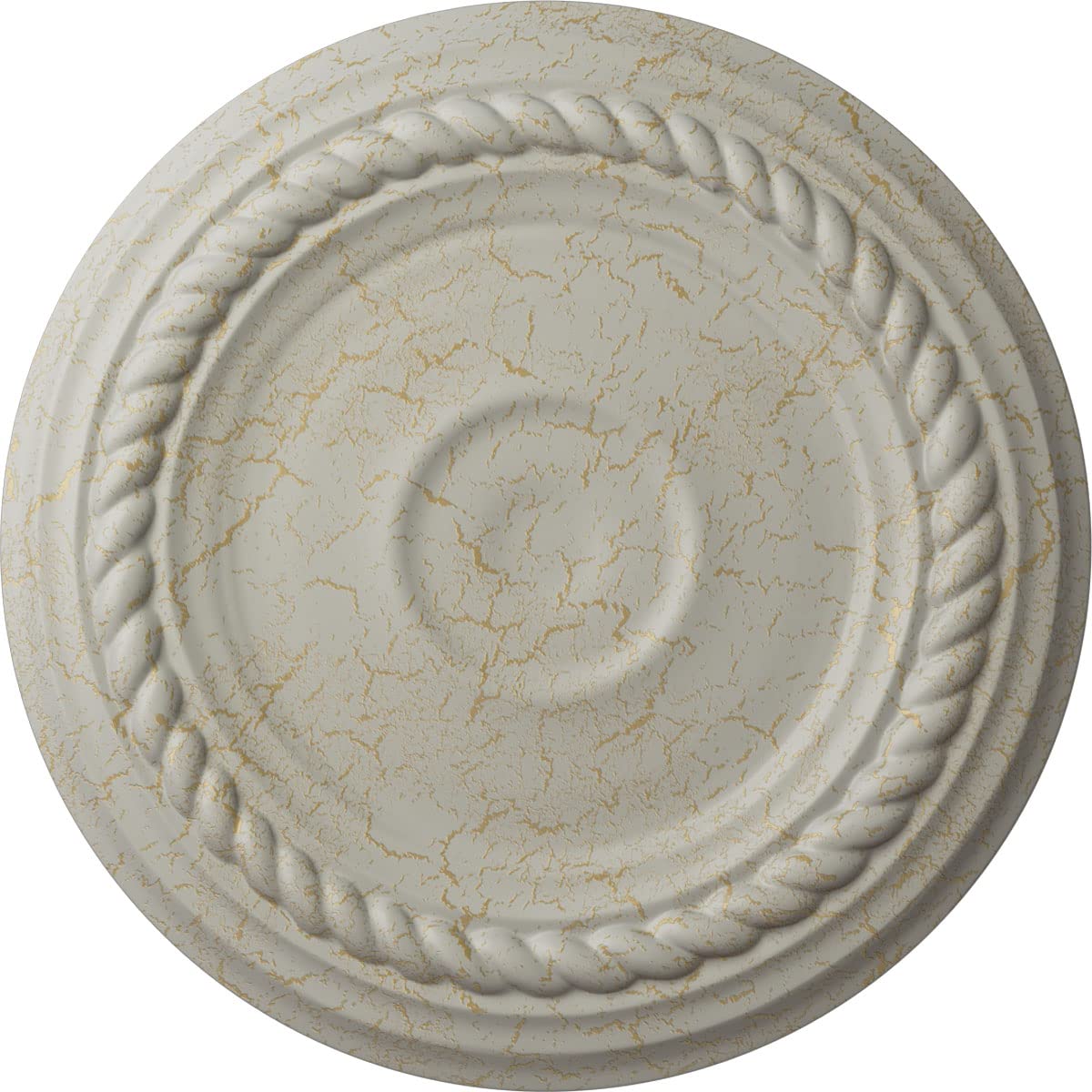 Ekena Millwork CM07ALPCC 7 7/8OD X 3/4P Small Alexandria Ceiling Medallion Fits Canopies Up to 4 5/8, Pot of Cream Crackle