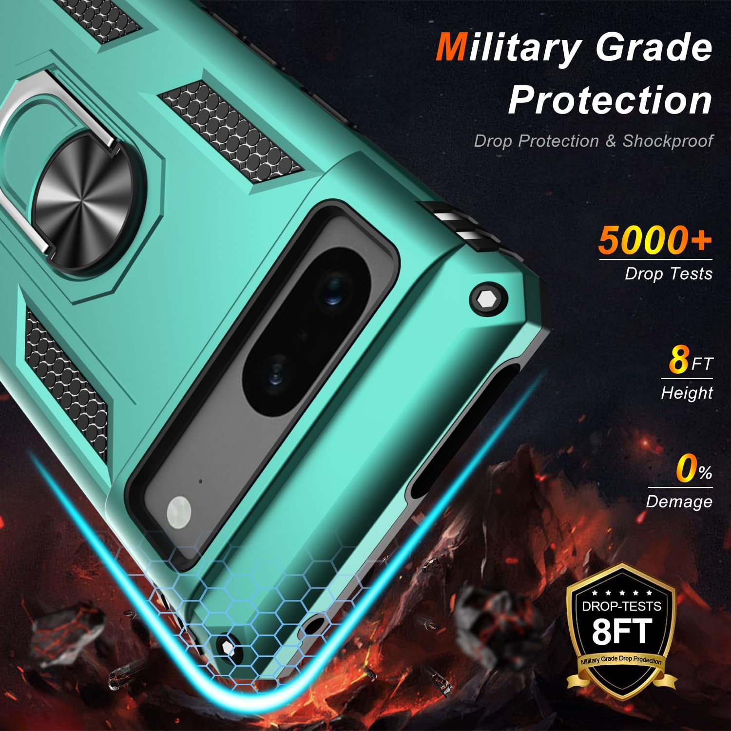 Lumarke For Google Pixel 7A Case With Screen Protector,Pass 16Ft. Drop Tested Military Grade Protective Phone Cover With Magneti