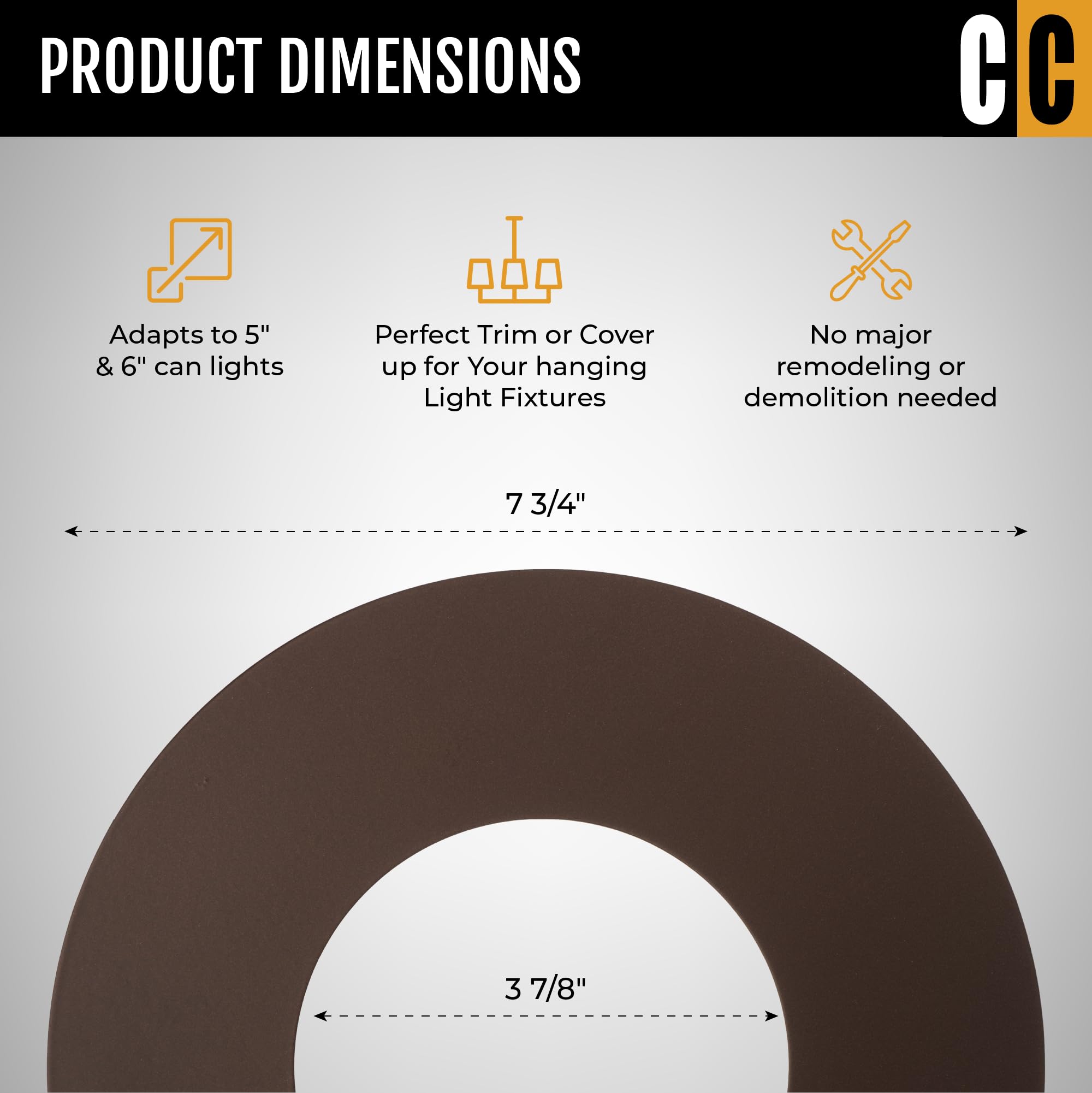 The Can Converter   7'', Ceiling Medallion, For Home Improvement, Flat Round, Cover Ring For, Ceiling Lighting, Pendant Light, C