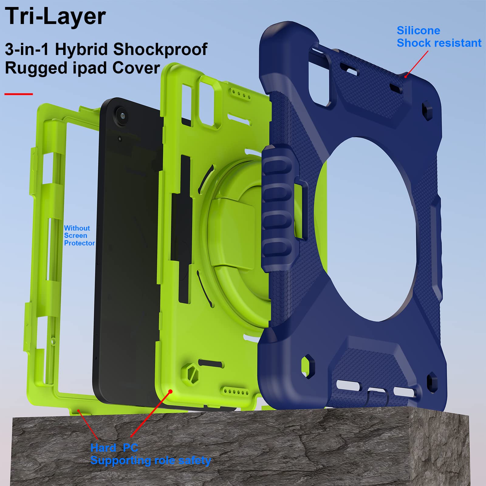 New Ipad Mini 6 Case Kids 2021,Ipad Mini 6Th Generation Case For Kids Built In Pencil Holder,Heavy Duty Shock Resistant Rugged W