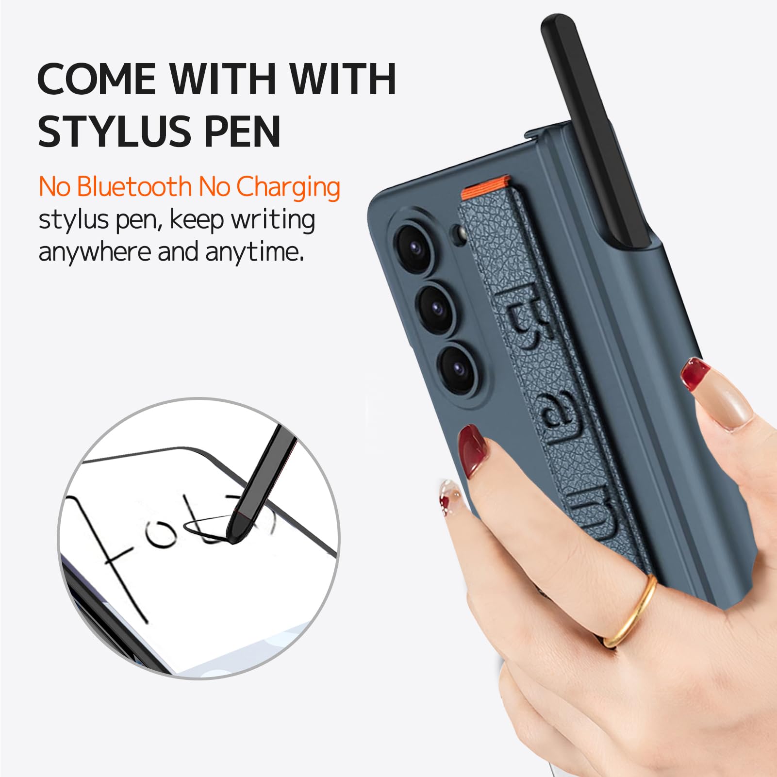 Ninki S Pen Case For Samsung Galaxy Z Fold 6 Case With Screen Protector,Magnetic Hinge Stylus Slot Phone Case For Samsung Z Fold