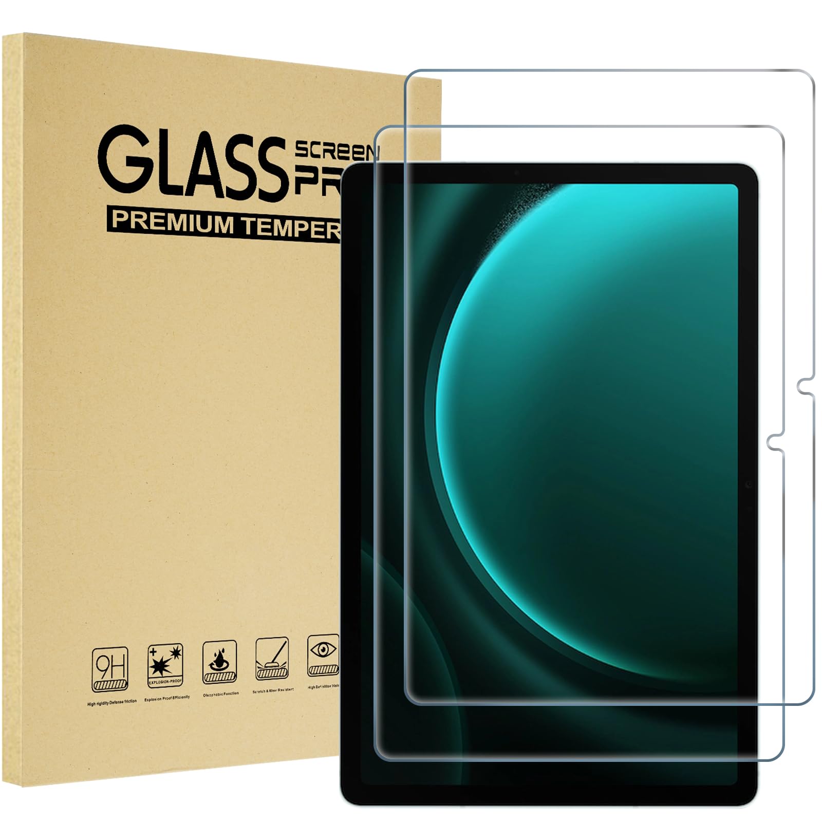 Procase 2 Pack Screen Protectors For Galaxy Tab S10+ Plus 2024/Tab S9 Fe+ Plus/Tab S9+ Plus 2023 12.4', 9H Hardness Hd Clear Tempered Glass Film Guard For 12.4 Inch Galaxy Tablet S10+/S9+ /S9 Fe+