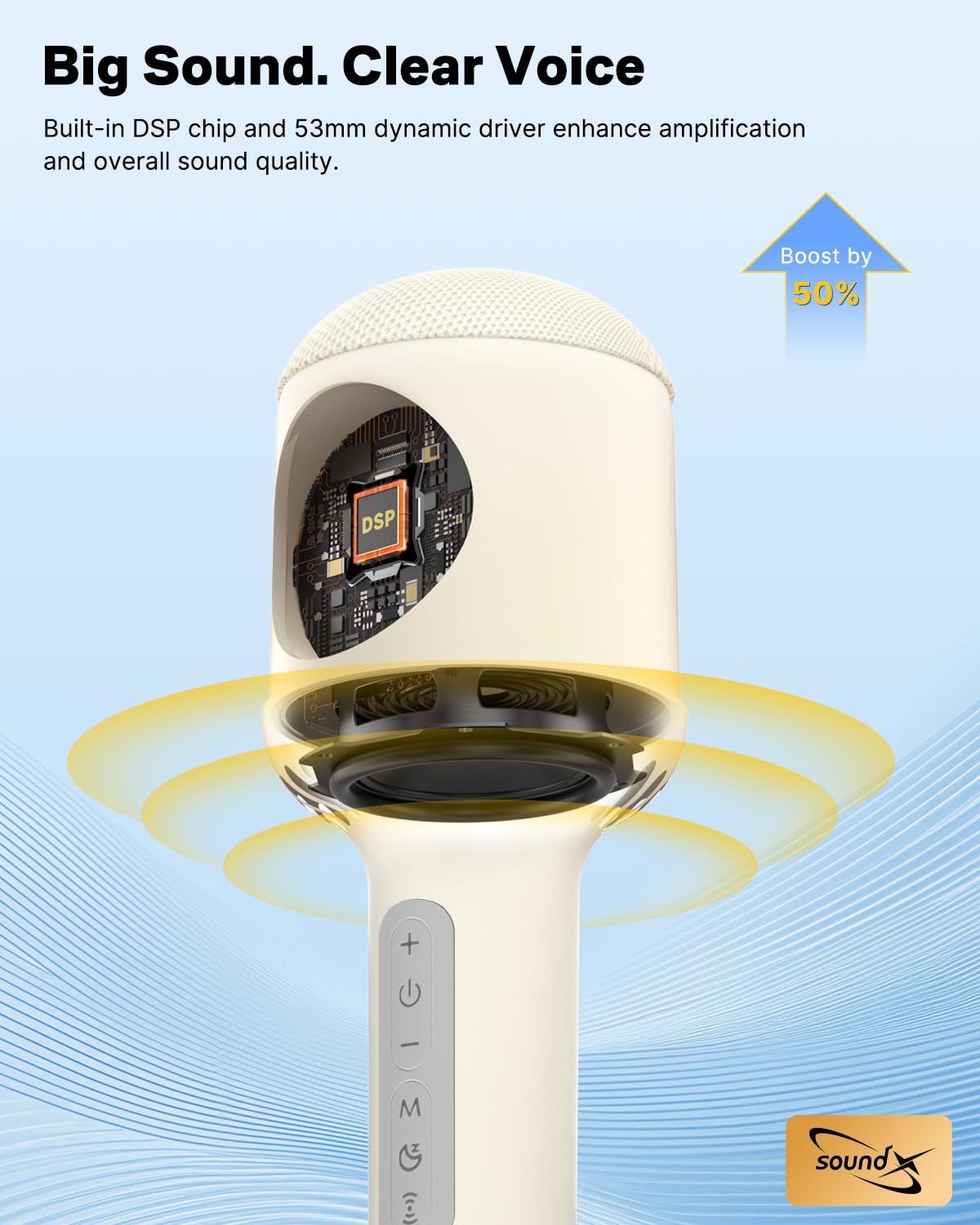 Wireless Bluetooth Karaoke Microphone With Dynamic Lights, Portable Handheld Mic, 6 Sound Effects, 10H Battery, Perfect For Kids