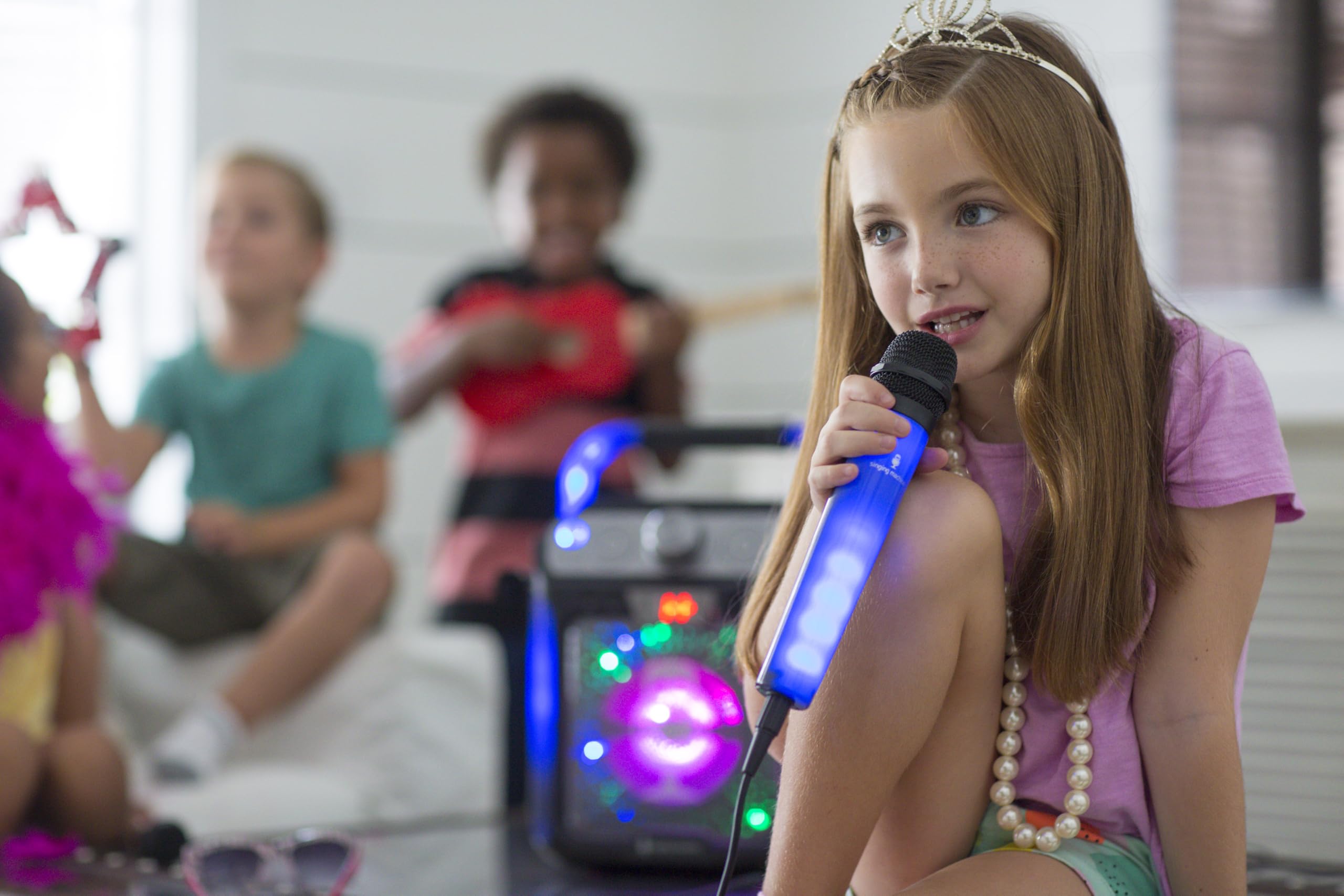 Singing Machine Sml682Btw Groove Cube Karaoke Player With Bluetooth And Echo Control, White