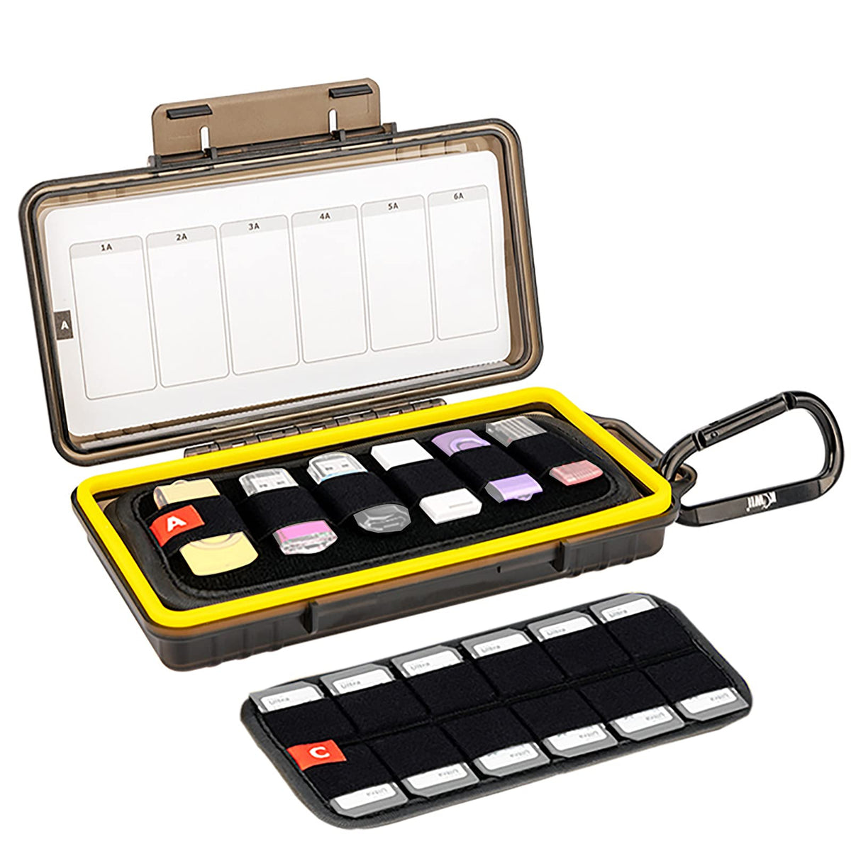 (12 Usb+24 Sd) Usb Flash Drive Case With Labels,Thumb Drive Jump Drive Pen Drive Holder Organizer, Shockproof Water-Resistant,Sd