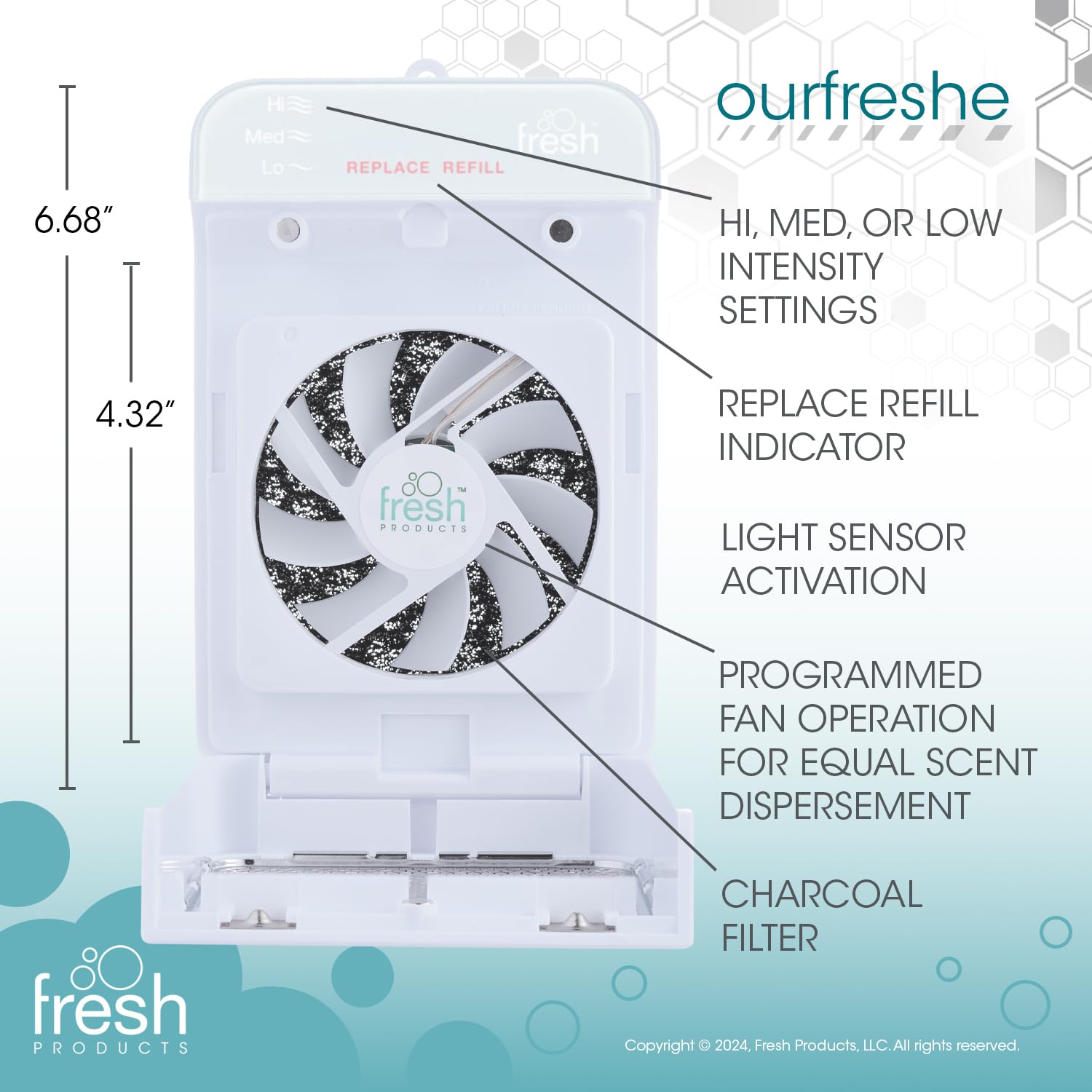 Fresh Products Ourfreshe Plug In Air Freshener 30 Day Replace Messy Aerosols With Dry Fragrance For Use In Medium Sized Spaces W