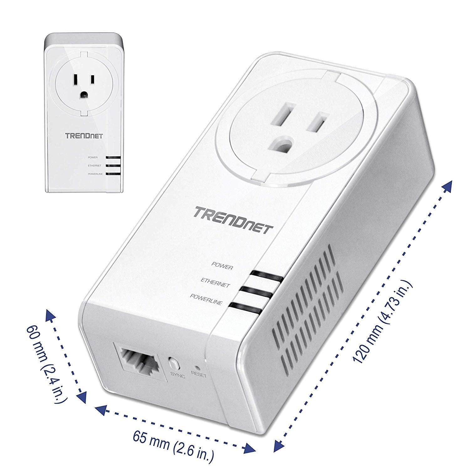 Trendnet Powerline 1300 Av2 Adapter With Built In Outlet Adapter Kit, Includes 2 X Tpl 423E Adapters, Ieee 1905.1 & Ieee 1901, G