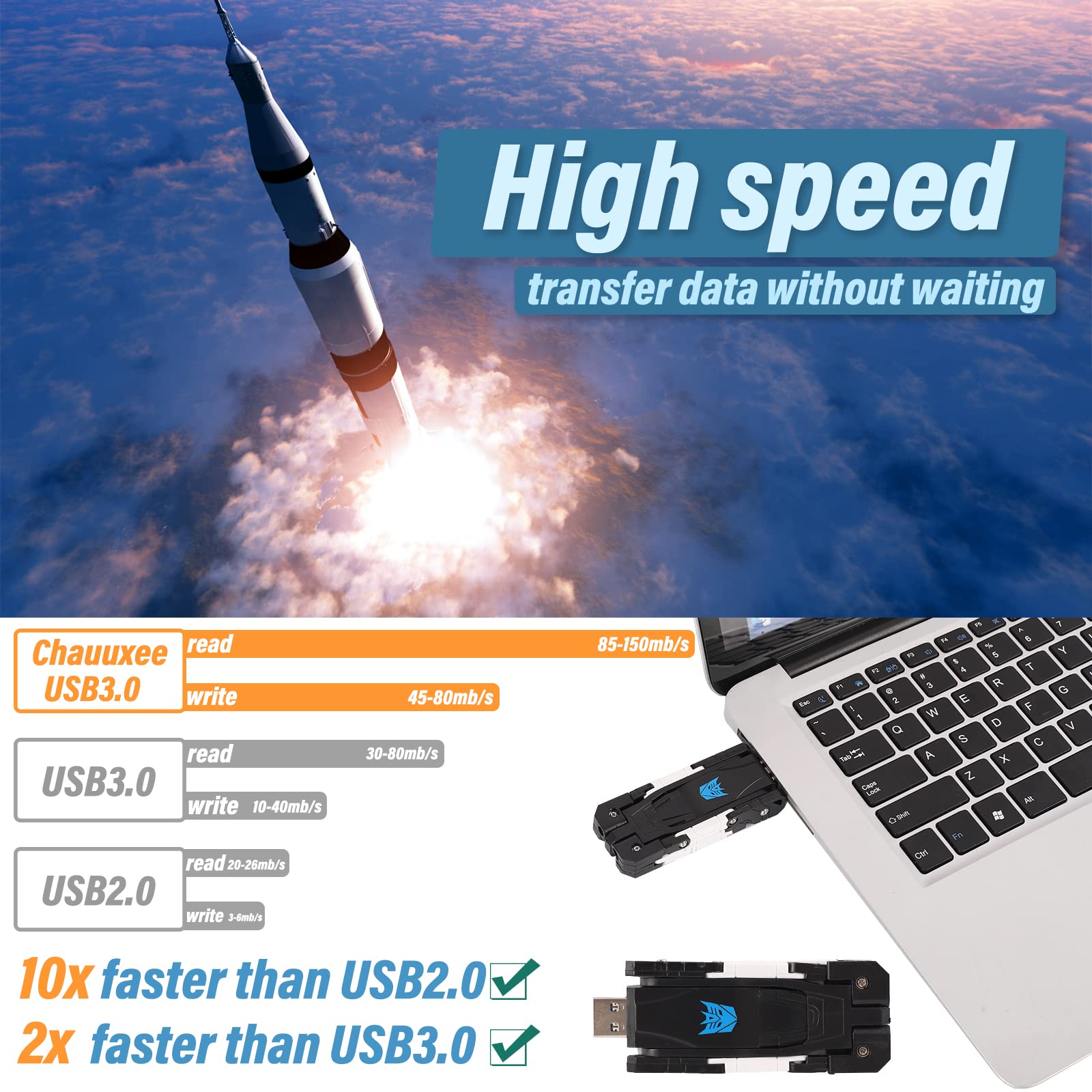 64Gb Transformer Usb Flash Drives Robot Dog (Usb3.0)