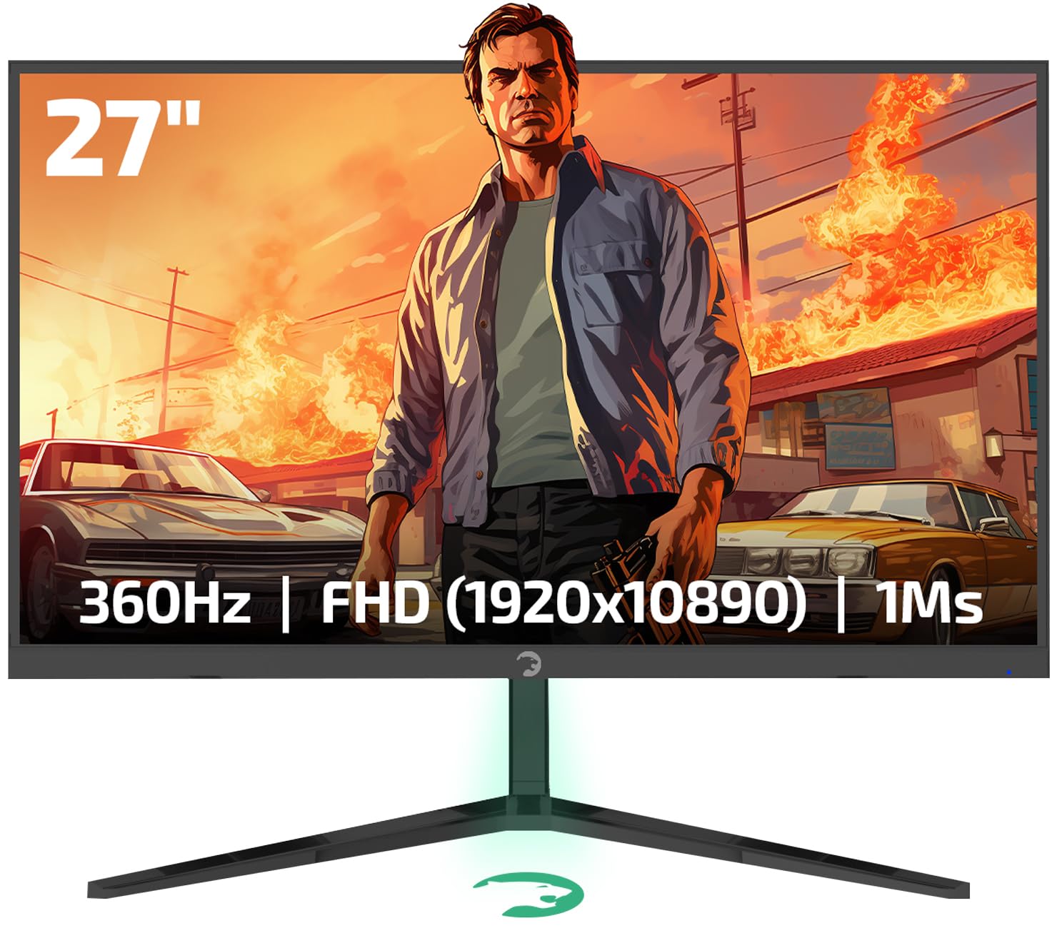 Gamepower Rapid 27 Inch Gaming Monitor 360Hz 1Ms, 1080P Flat Ips, Hdr10 Height/Tilt/Swivel/Pivot Adjustable Rgb Anti Glare Displ