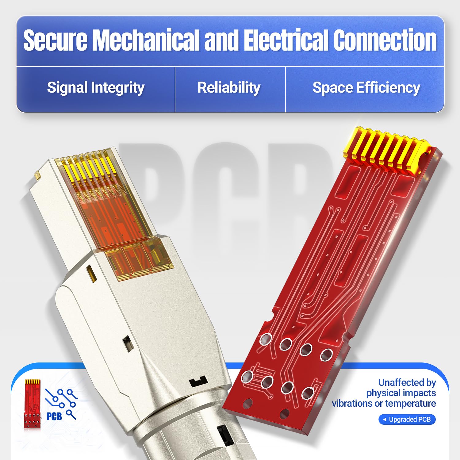 Ampcom Stp Cat7 Rj45 Connector Zinc Alloy Tool Free Ethernet Field Termination Modular Plug  2 Pack