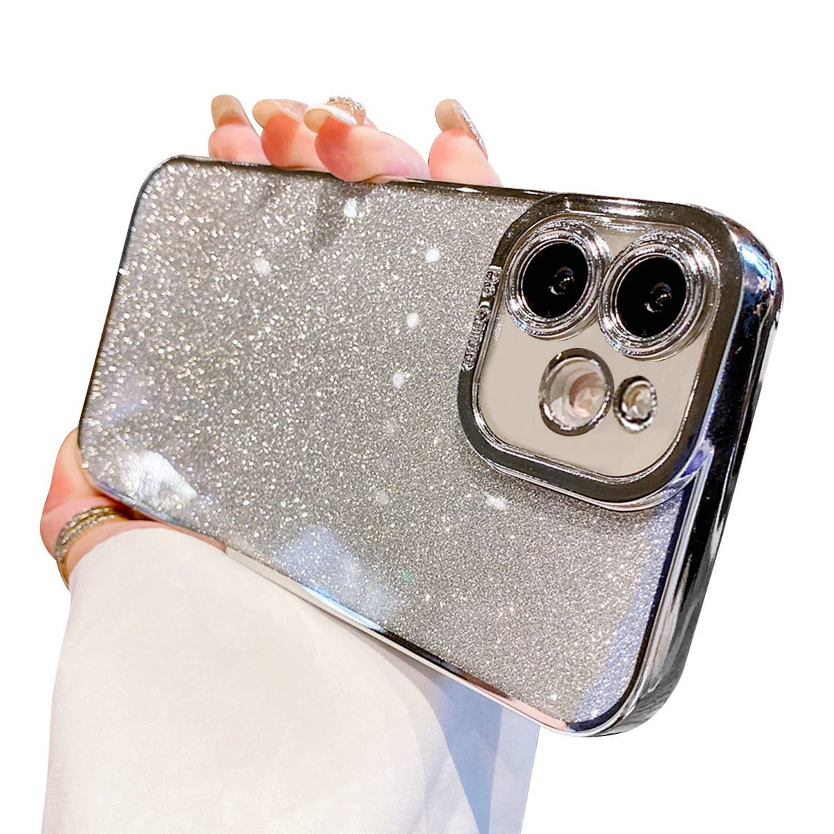 Fycyko Compatible With Iphone 11 Glitter Plating Case Luxury Women Clear Case For Iphone 11 Case Camera Protection Soft Tpu Shoc