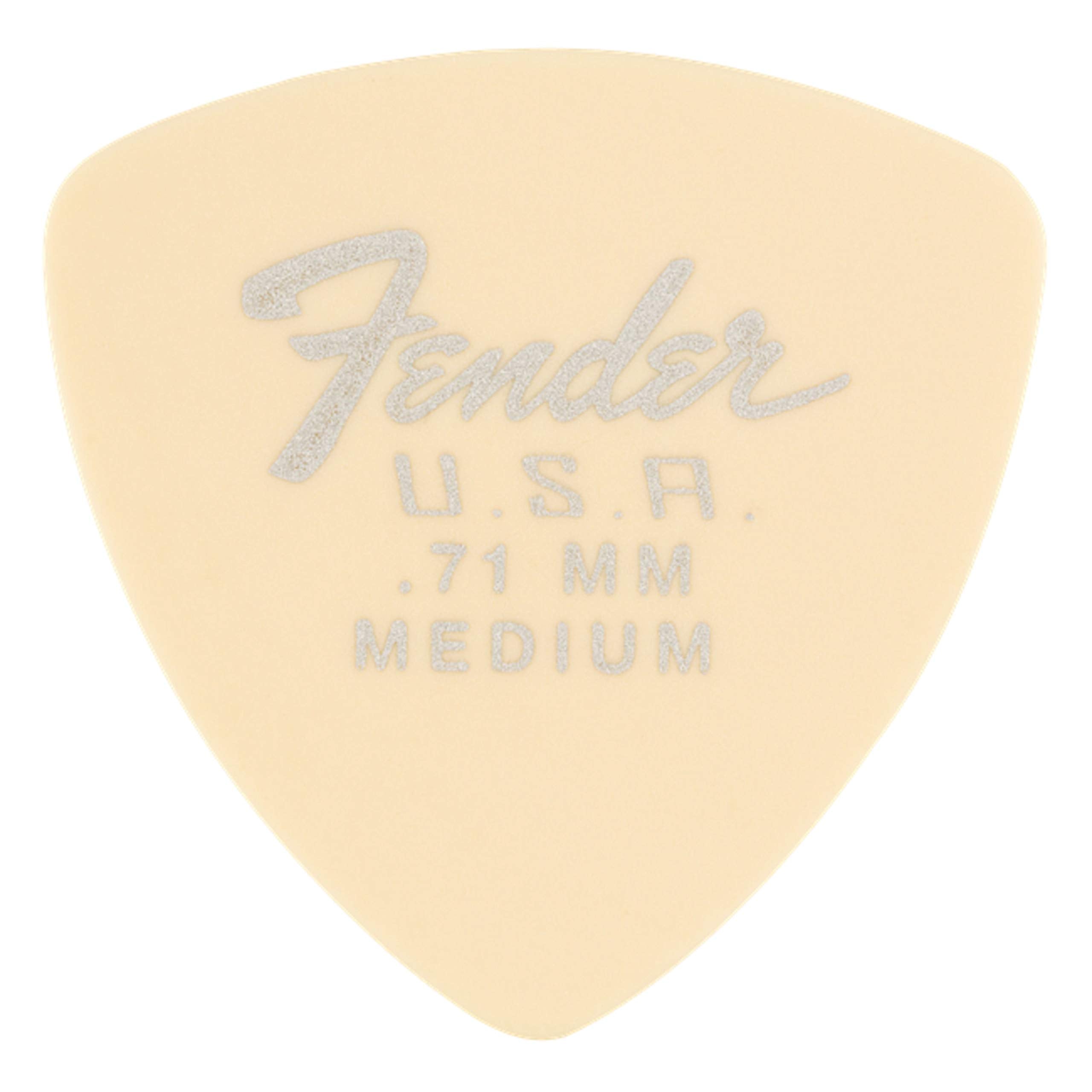 Fender DuraTone Delrin Guitar Picks 346 Shape, Stocking Stuffers, Guitar Accessories, Olympic White, 0.71Mm, 12Pack