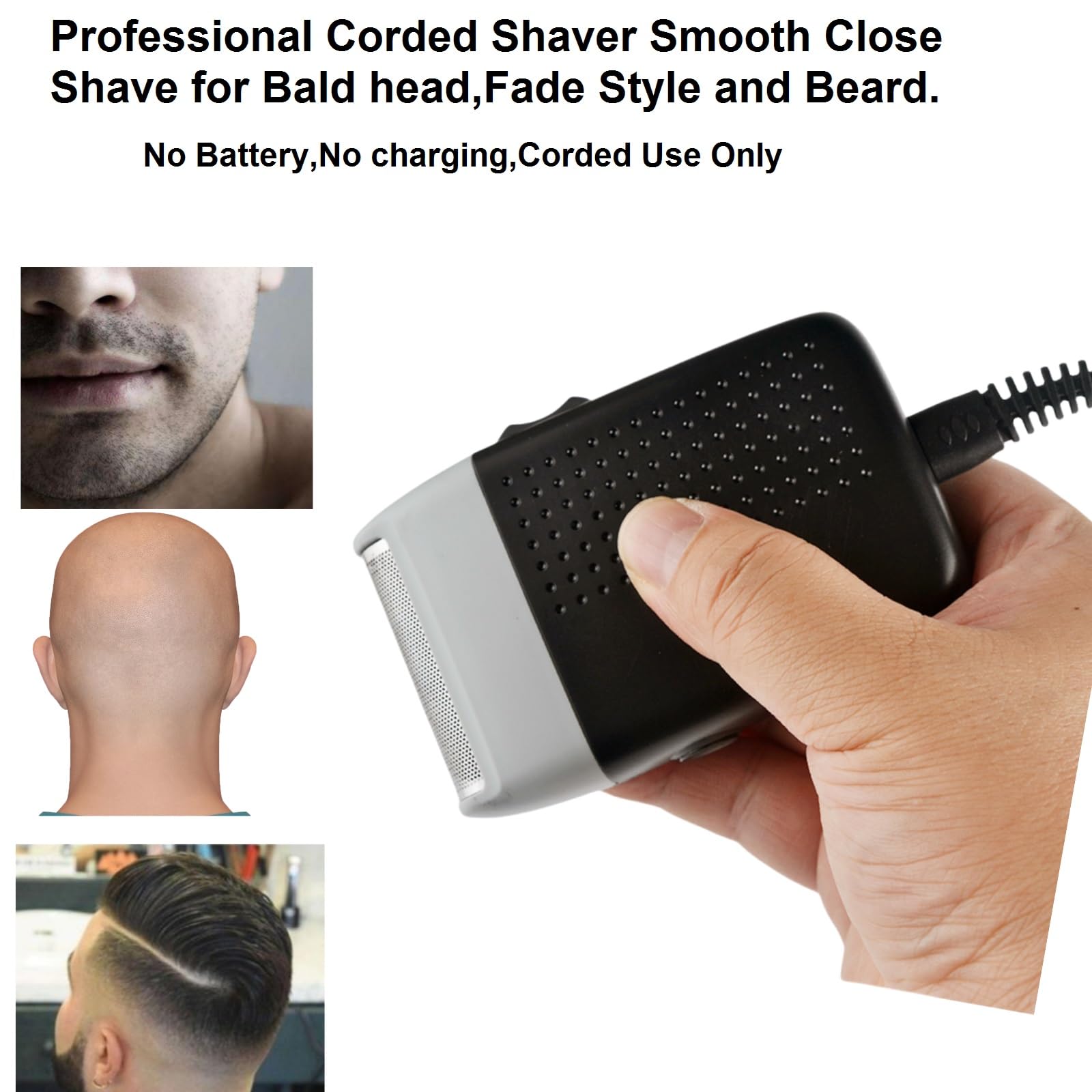 Vstseries Corded Electric Foil Shaver,Professional Close Shave Razor,Bald Head Shavers For Men,Barber Shop Fade Style Clipper,Fa