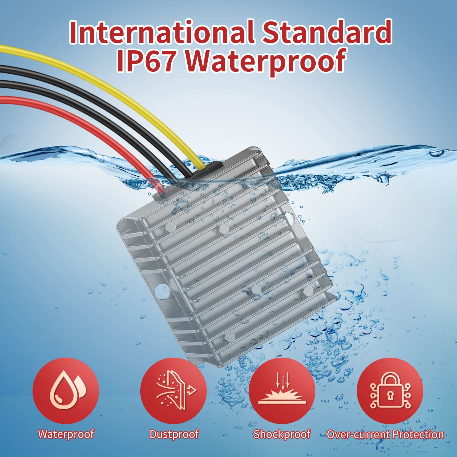 24V To 12V Converter 15A 180W, 18V To 12V With Wire Terminal Block For Cart Led Light Truck Vehicle Boat Solar System