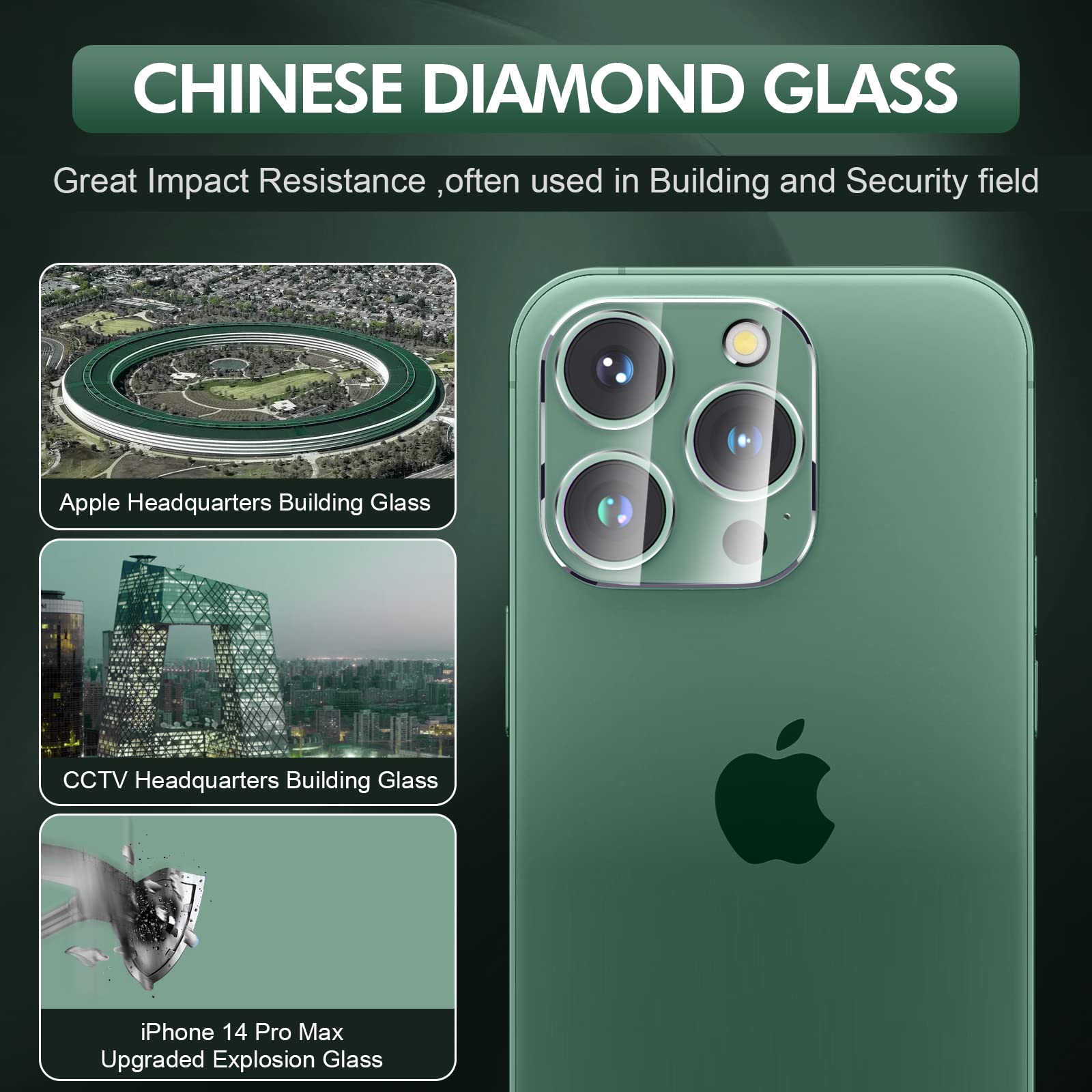 Hlija 3Pcs Rear Back Camera Lens Protector Tempered Glass For Iphone 13 Pro/13 Pro Max   Hd Clear Full Coverage Guard