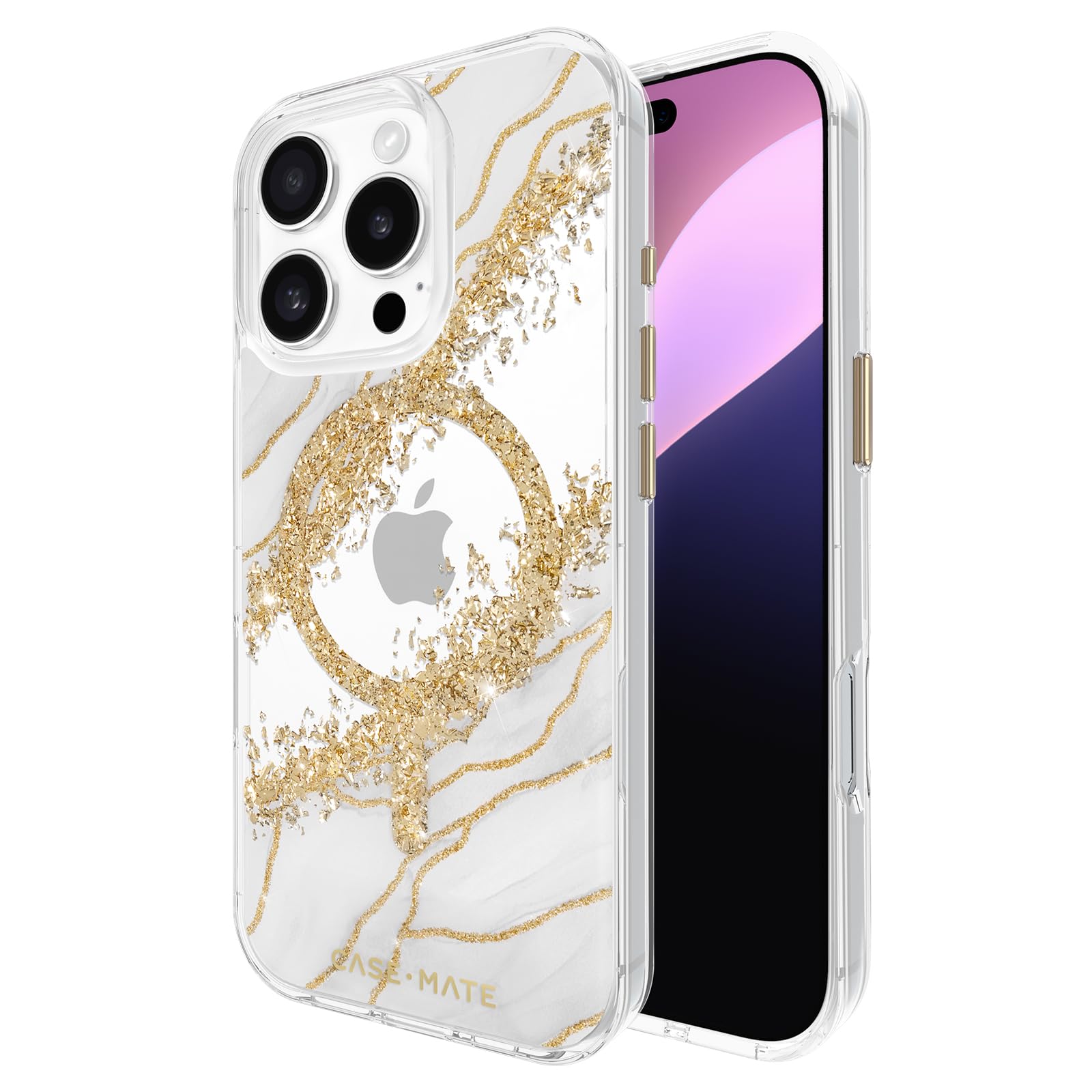 Case Mate Iphone 16 Pro Case [Compatible With Magsafe]   Stylish Marble Phone Case With 12Ft Drop Protection   Premium Magnetic