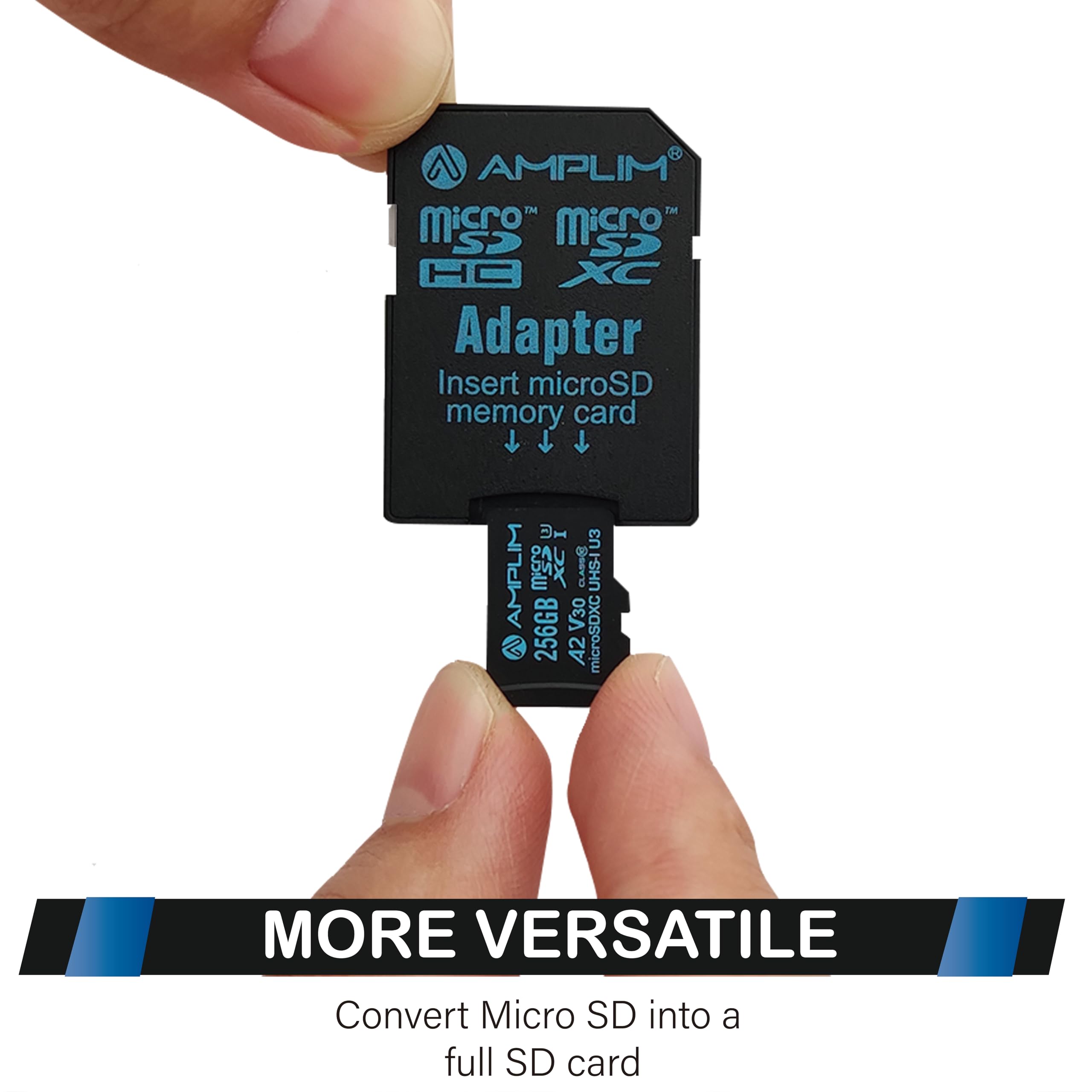 Amplim Micro Sd Card 256Gb | Microsd Memory Plus Adapter | Extreme High Speed 170Mb/S A2 Microsdxc U3 Class 10 V30 Uhs I For Nin